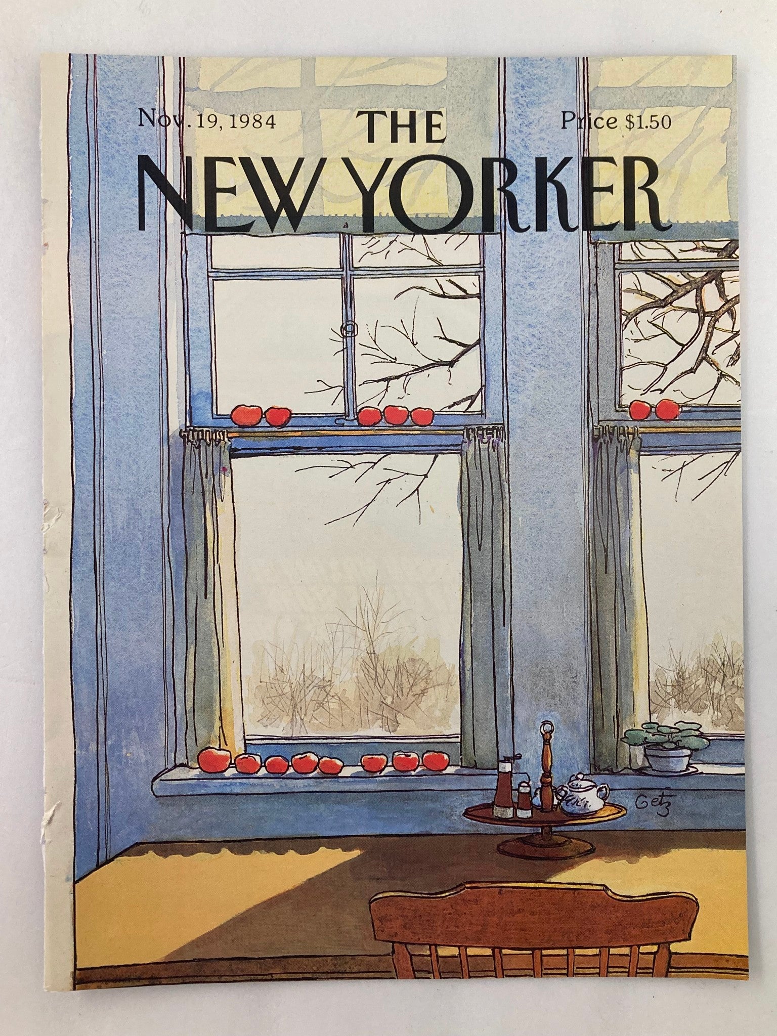 COVER ONLY The New Yorker November 19 1984 Tomato by Arthur Getz No Label