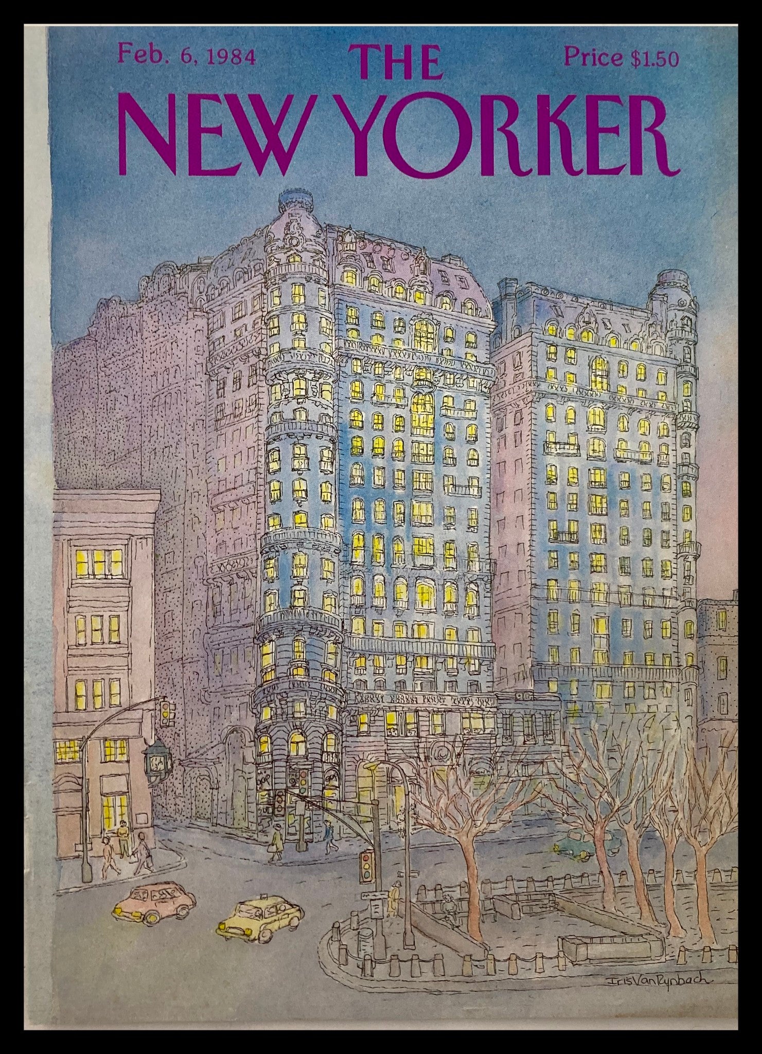 COVER ONLY The New Yorker February 6 1984 Night Time by Iris V Raybach No Label