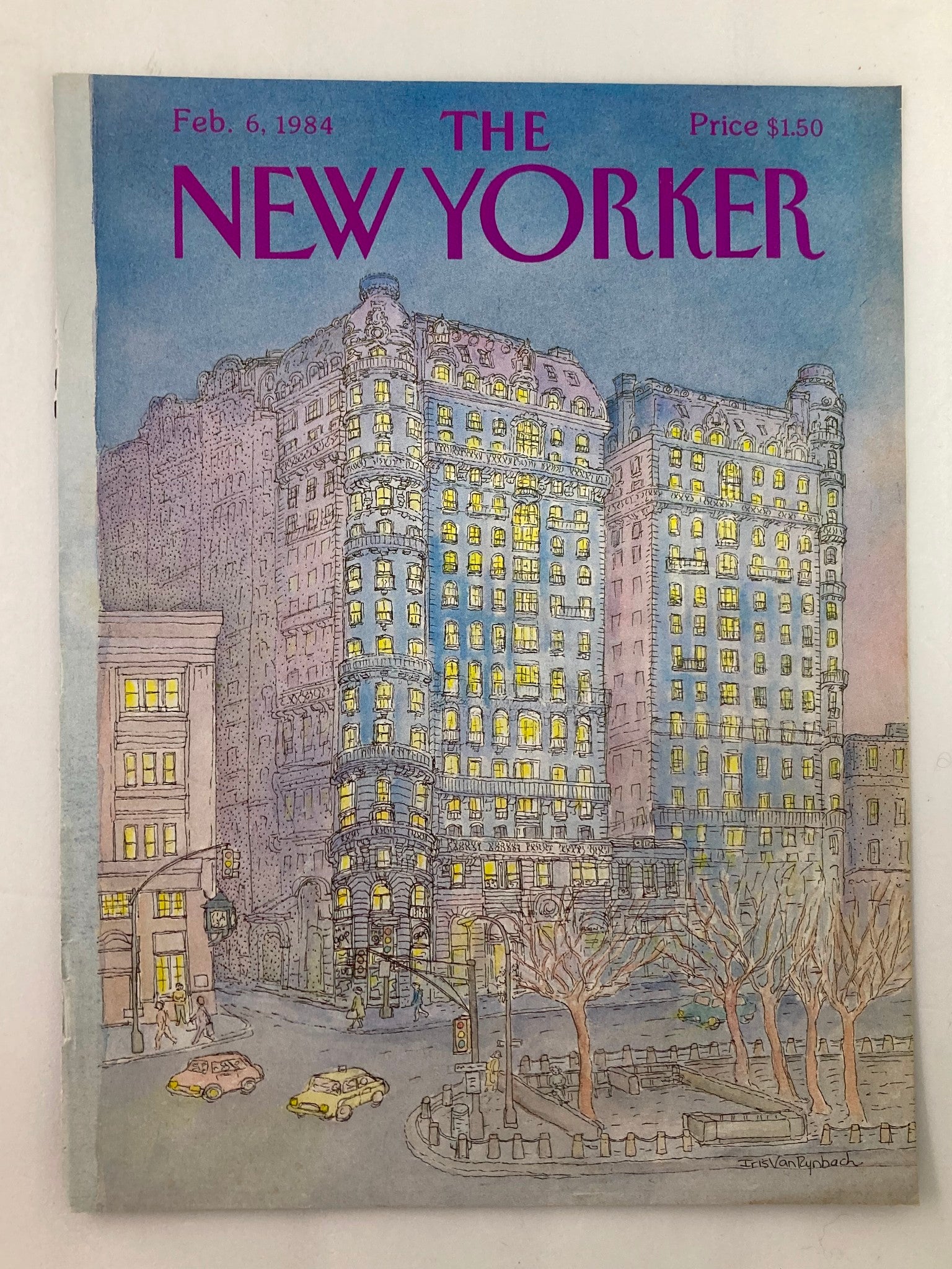 COVER ONLY The New Yorker February 6 1984 Night Time by Iris V Raybach No Label