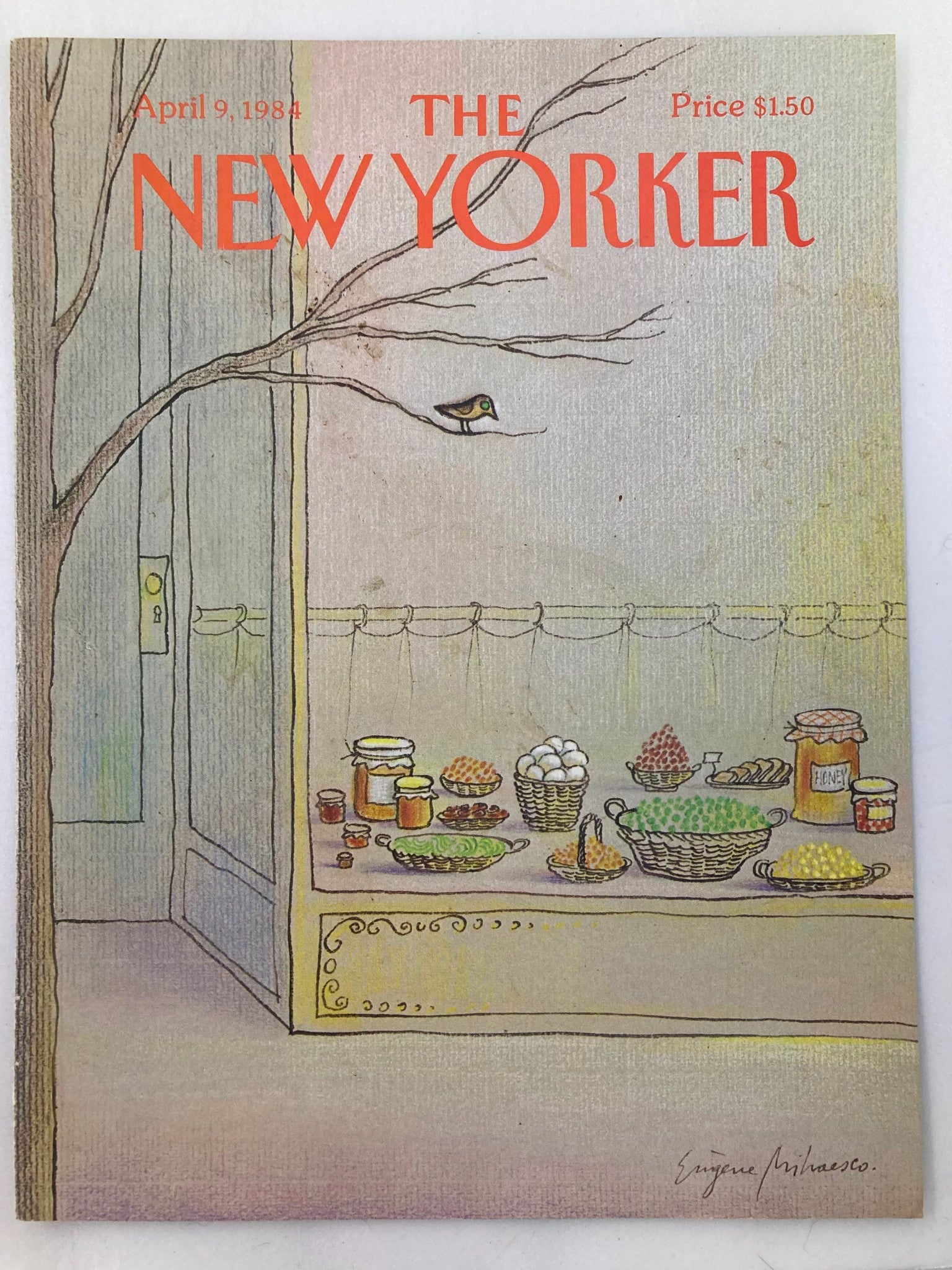 COVER ONLY The New Yorker April 9 1984 Honey Dip by Eugene Mihaesco No Label