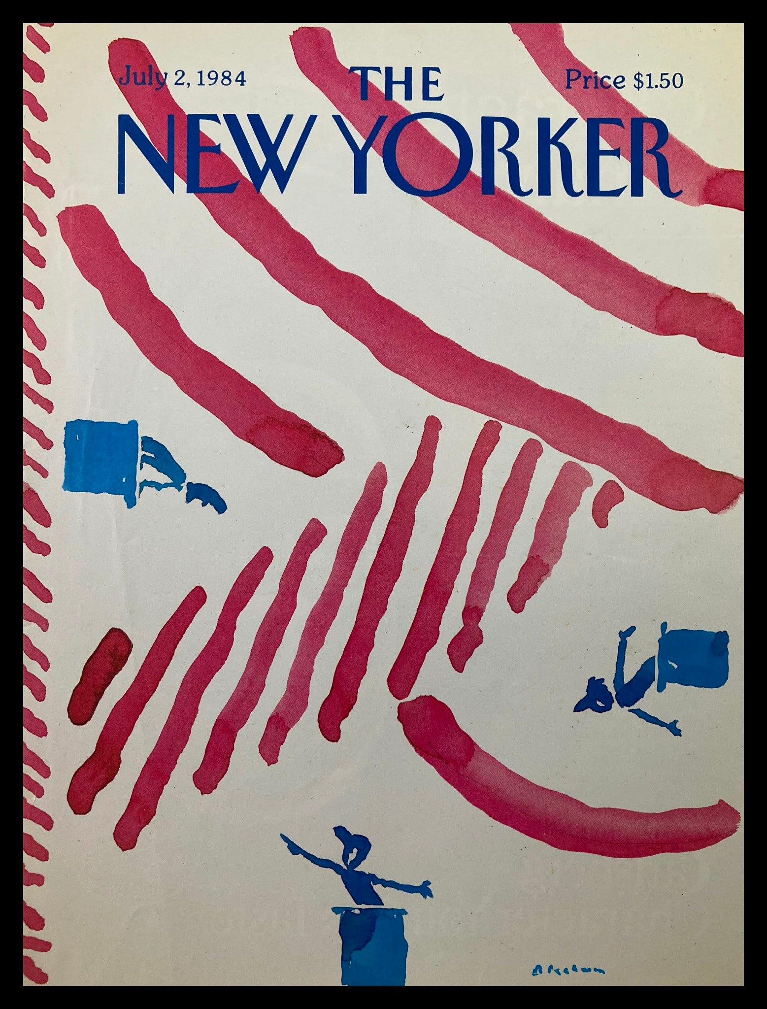 COVER ONLY The New Yorker July 2 1984 Insanity Defense by R.O. Blechman No Label