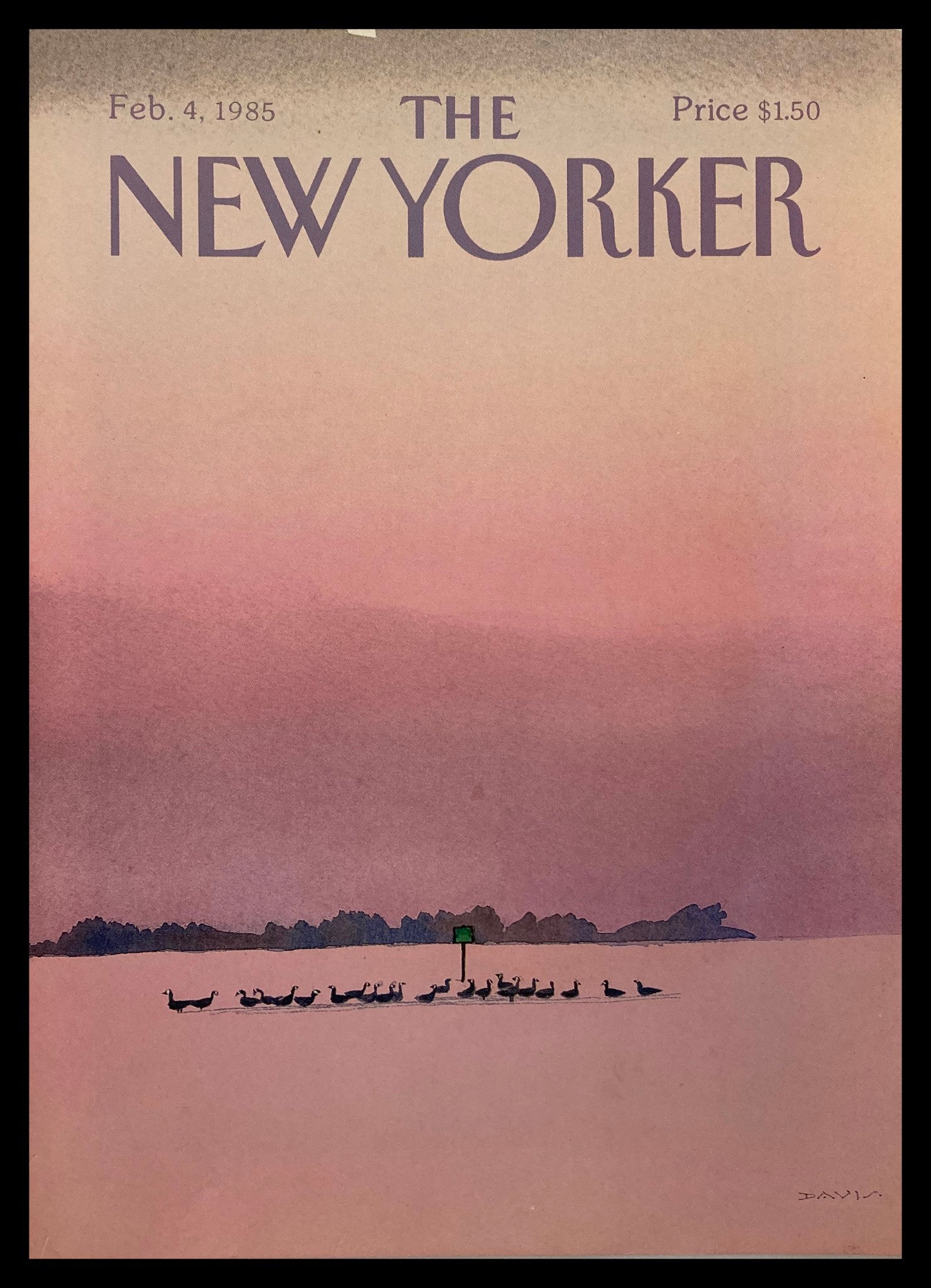 COVER ONLY The New Yorker February 4 1985 Duck Calling by Susan Davis No Label