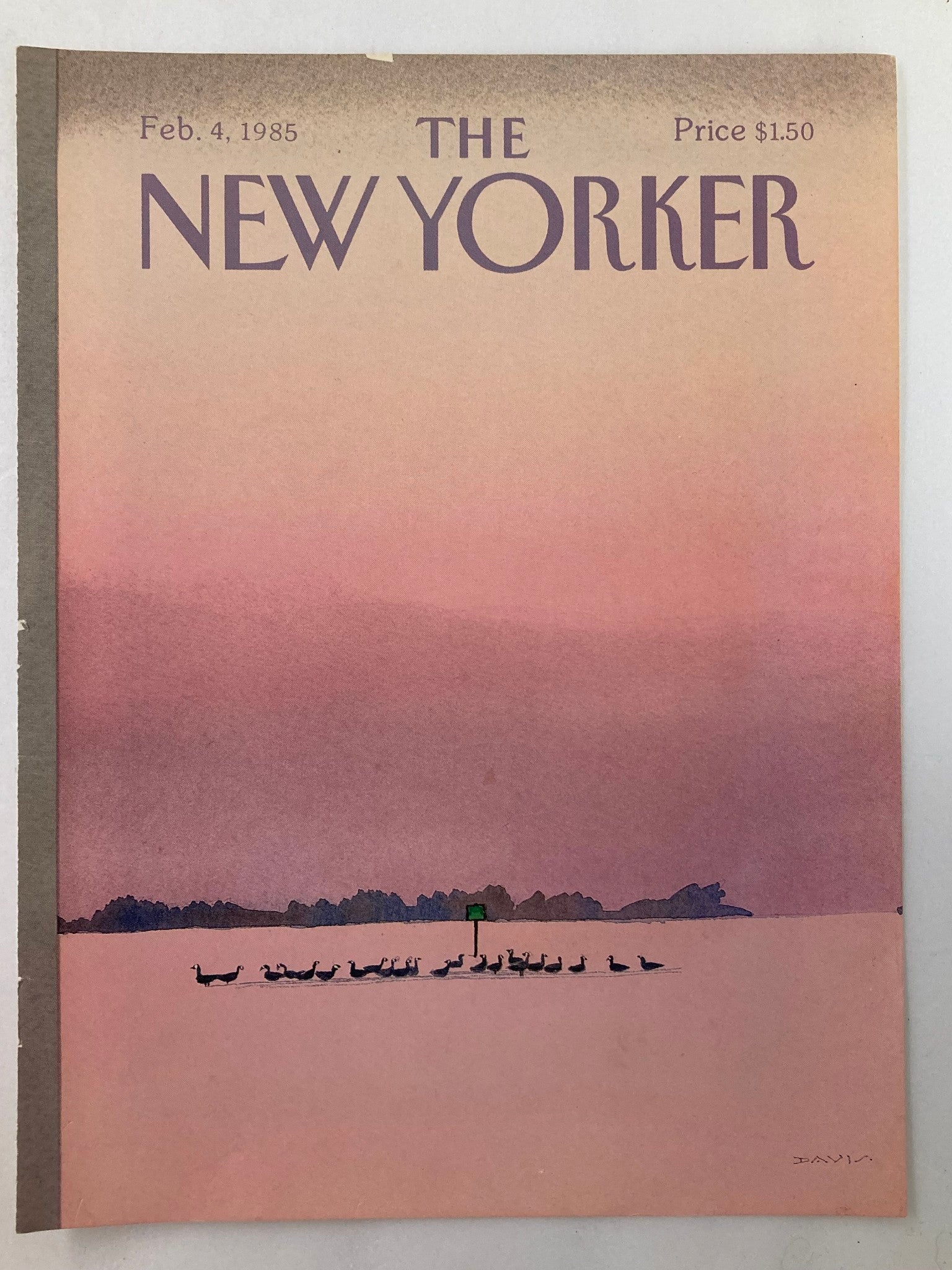 COVER ONLY The New Yorker February 4 1985 Duck Calling by Susan Davis No Label