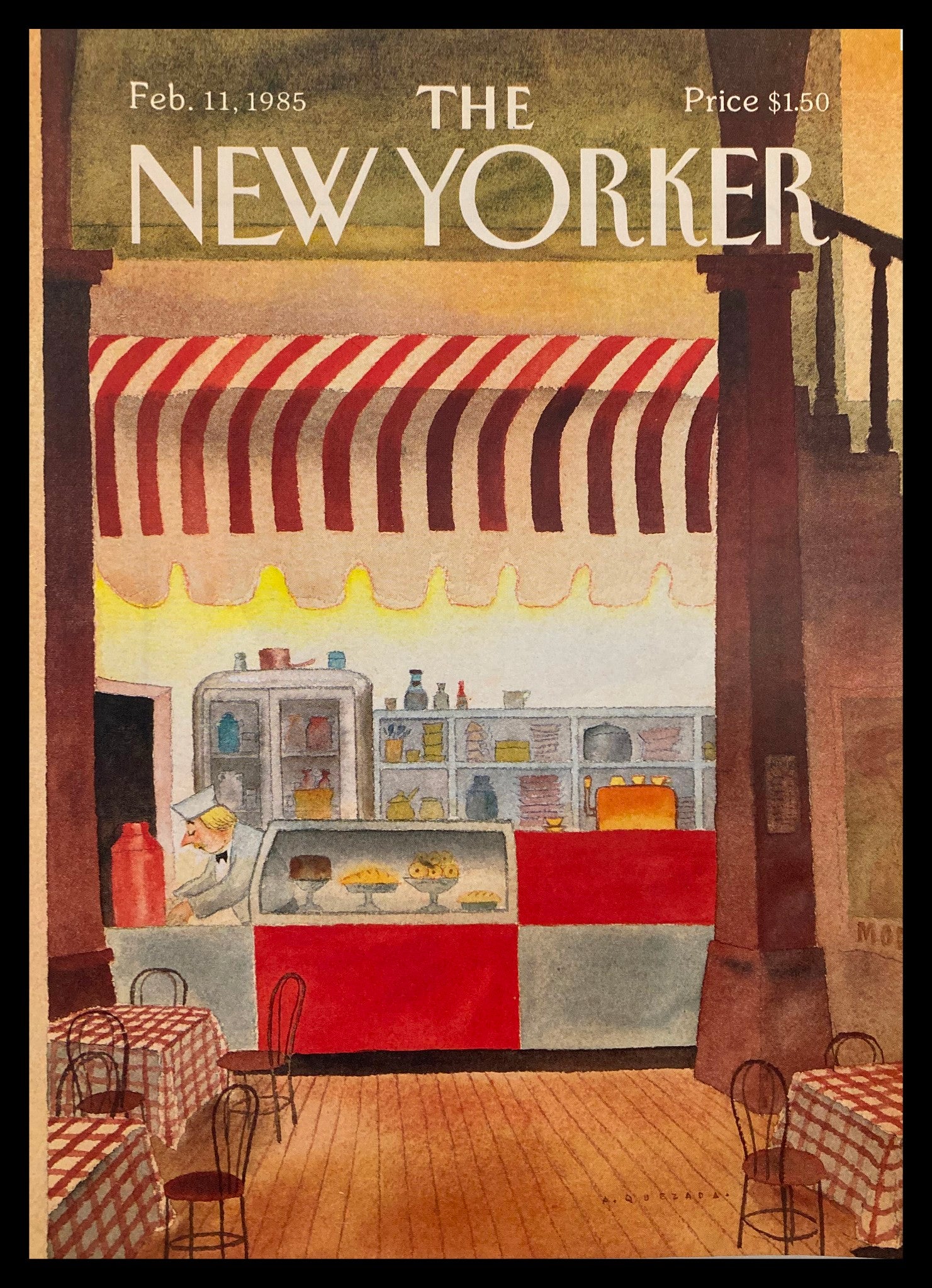 COVER ONLY The New Yorker February 11 1985 Preparing by Abel Quezada No Label