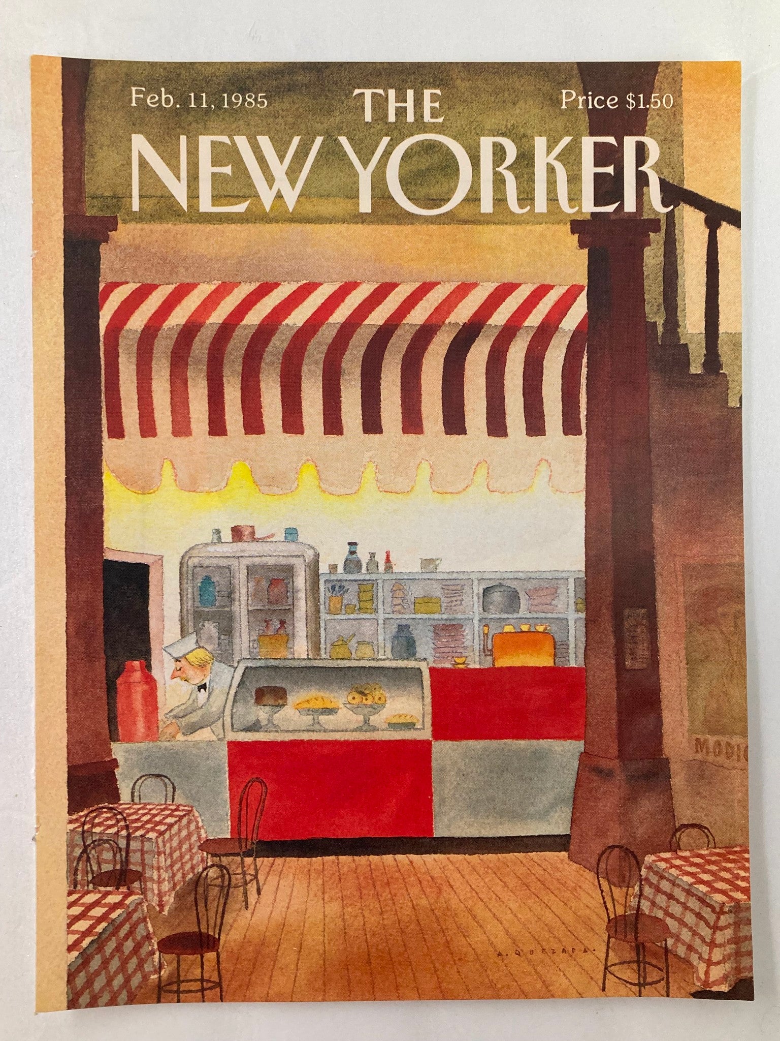 COVER ONLY The New Yorker February 11 1985 Preparing by Abel Quezada No Label