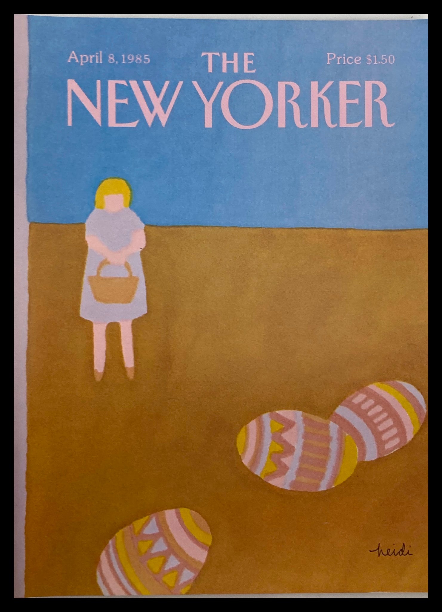 COVER ONLY The New Yorker April 8 1985 Easter Eggs by Heidi Goennel No Label