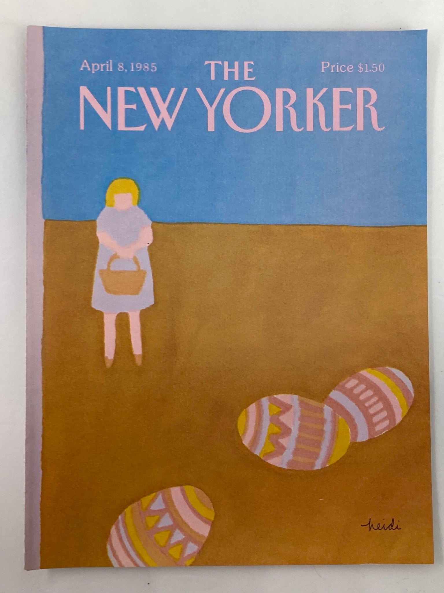 COVER ONLY The New Yorker April 8 1985 Easter Eggs by Heidi Goennel No Label