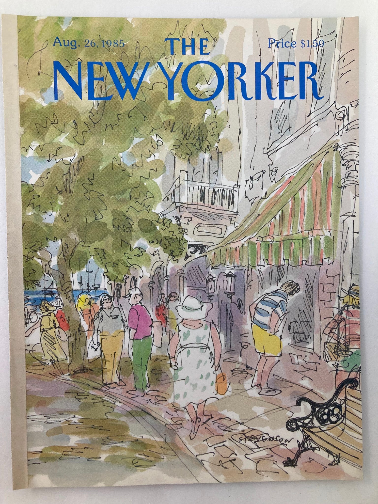 COVER ONLY The New Yorker August 26 1985 Flea Market by James Stevenson No Label