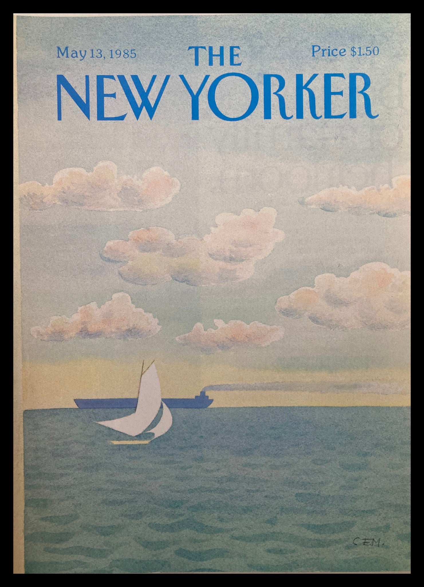 COVER ONLY The New Yorker May 13 1985 Sail Away by Charles E. Martin No Label