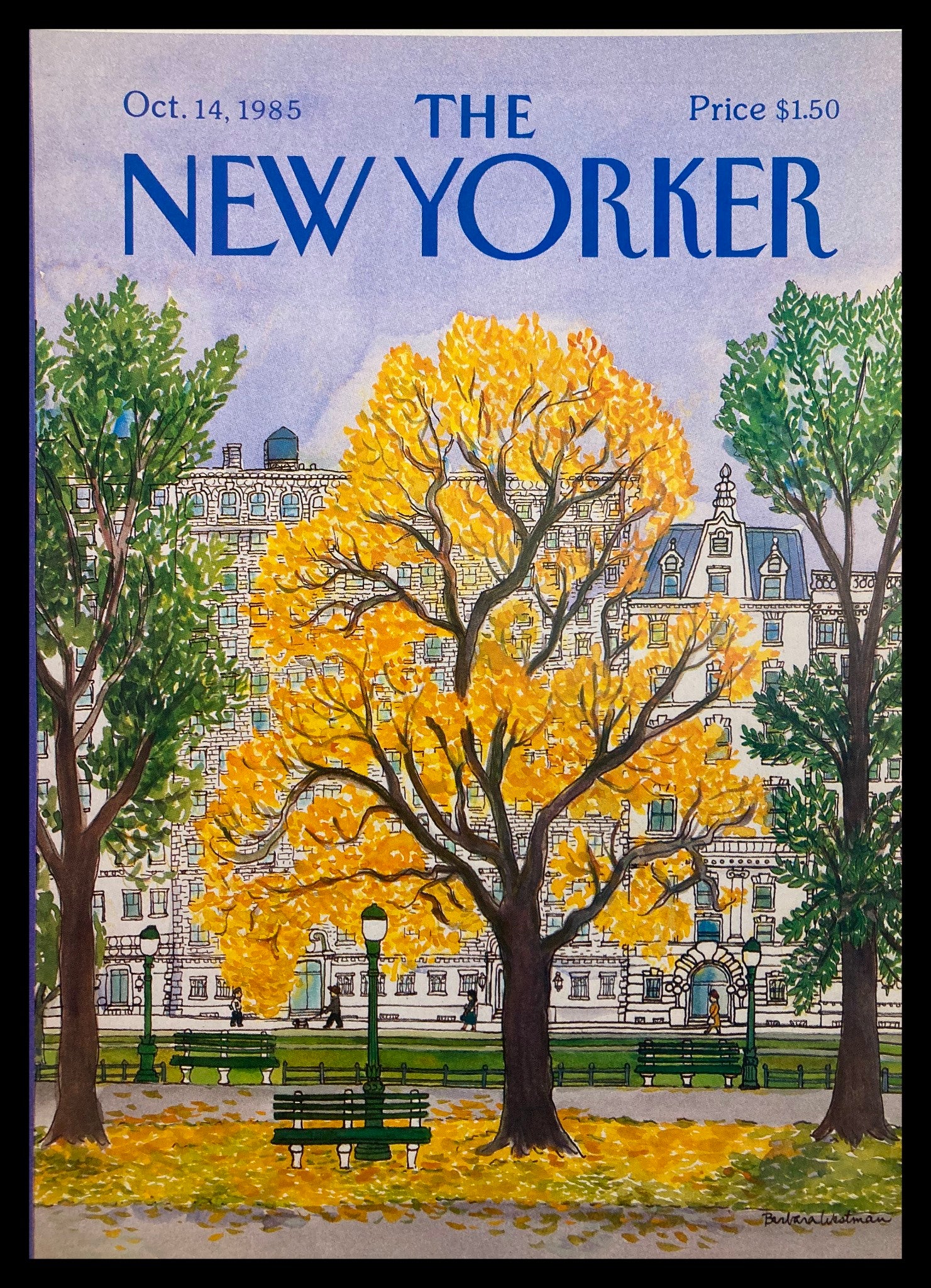 COVER ONLY The New Yorker October 14 1985 Autumn Time by B. Westman No Label