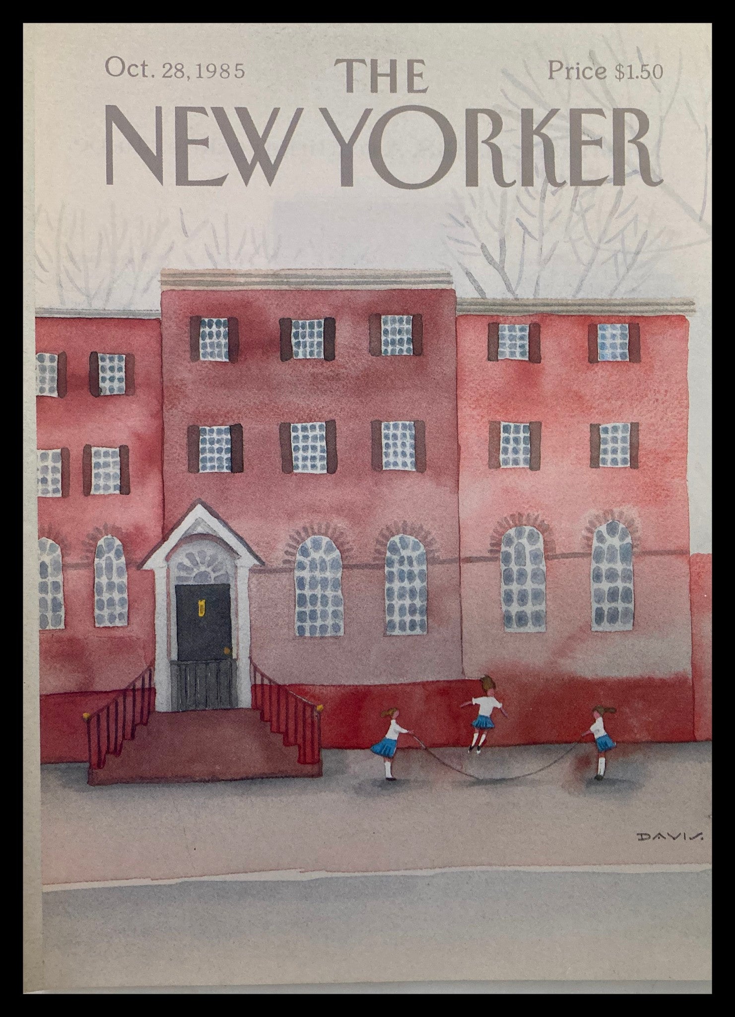 COVER ONLY The New Yorker October 28 1985 Skip Rope by Susan Davis No Label