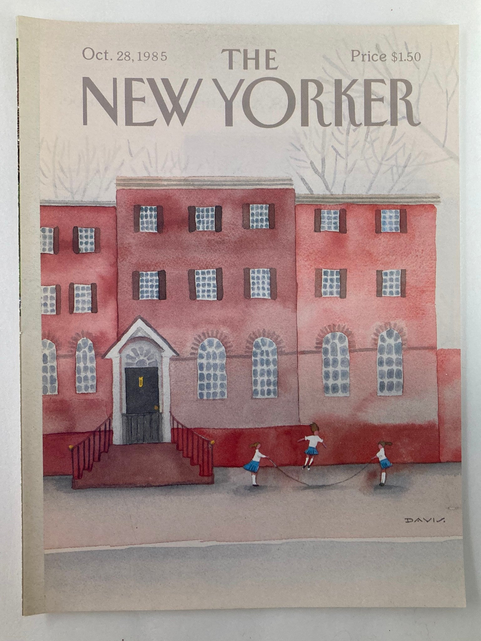 COVER ONLY The New Yorker October 28 1985 Skip Rope by Susan Davis No Label