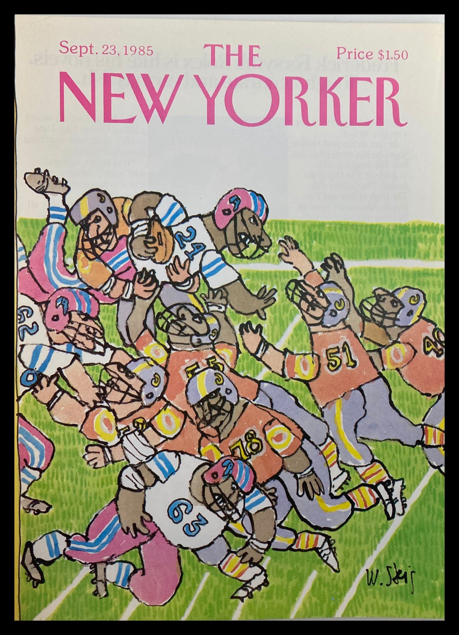 COVER ONLY The New Yorker September 23 1985 Goal by William Steig No Label