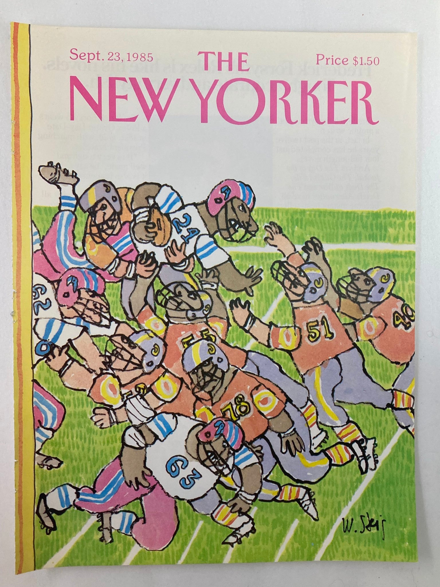 COVER ONLY The New Yorker September 23 1985 Goal by William Steig No Label