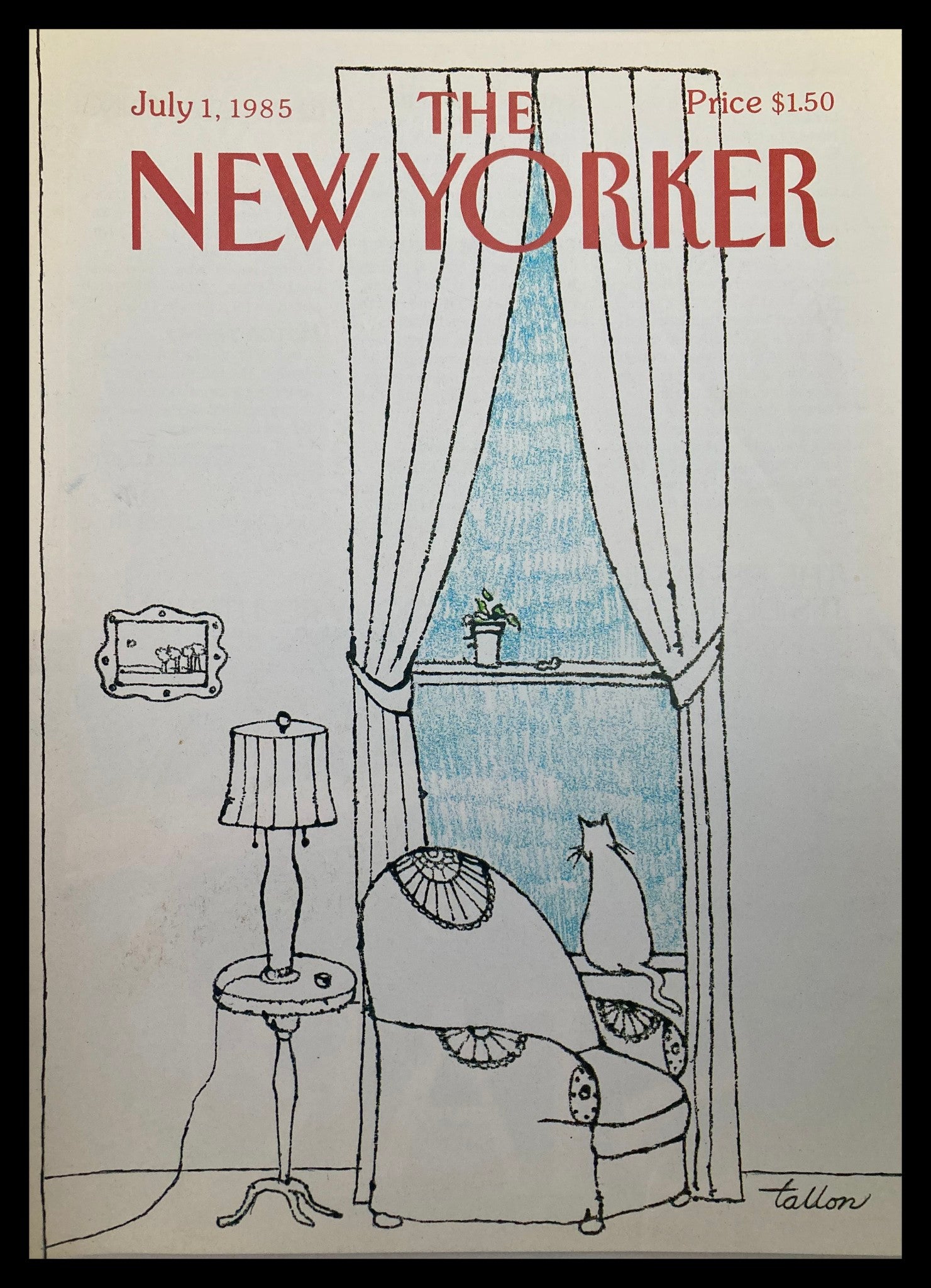 COVER ONLY The New Yorker July 1 1985 White by Robert Tallon No Label