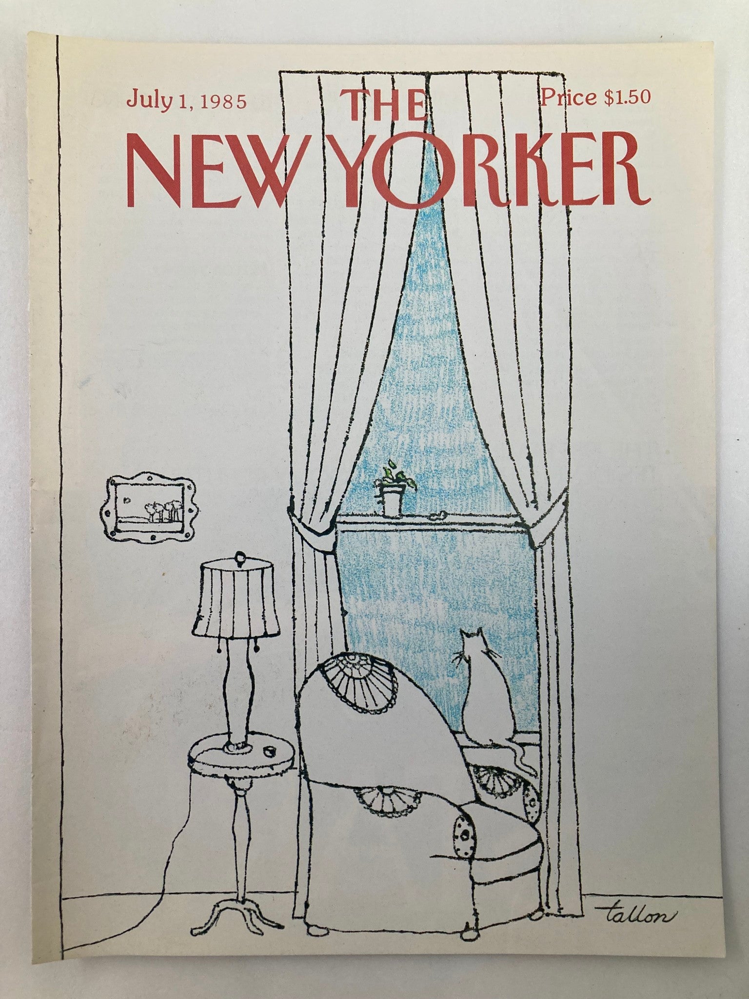 COVER ONLY The New Yorker July 1 1985 White by Robert Tallon No Label