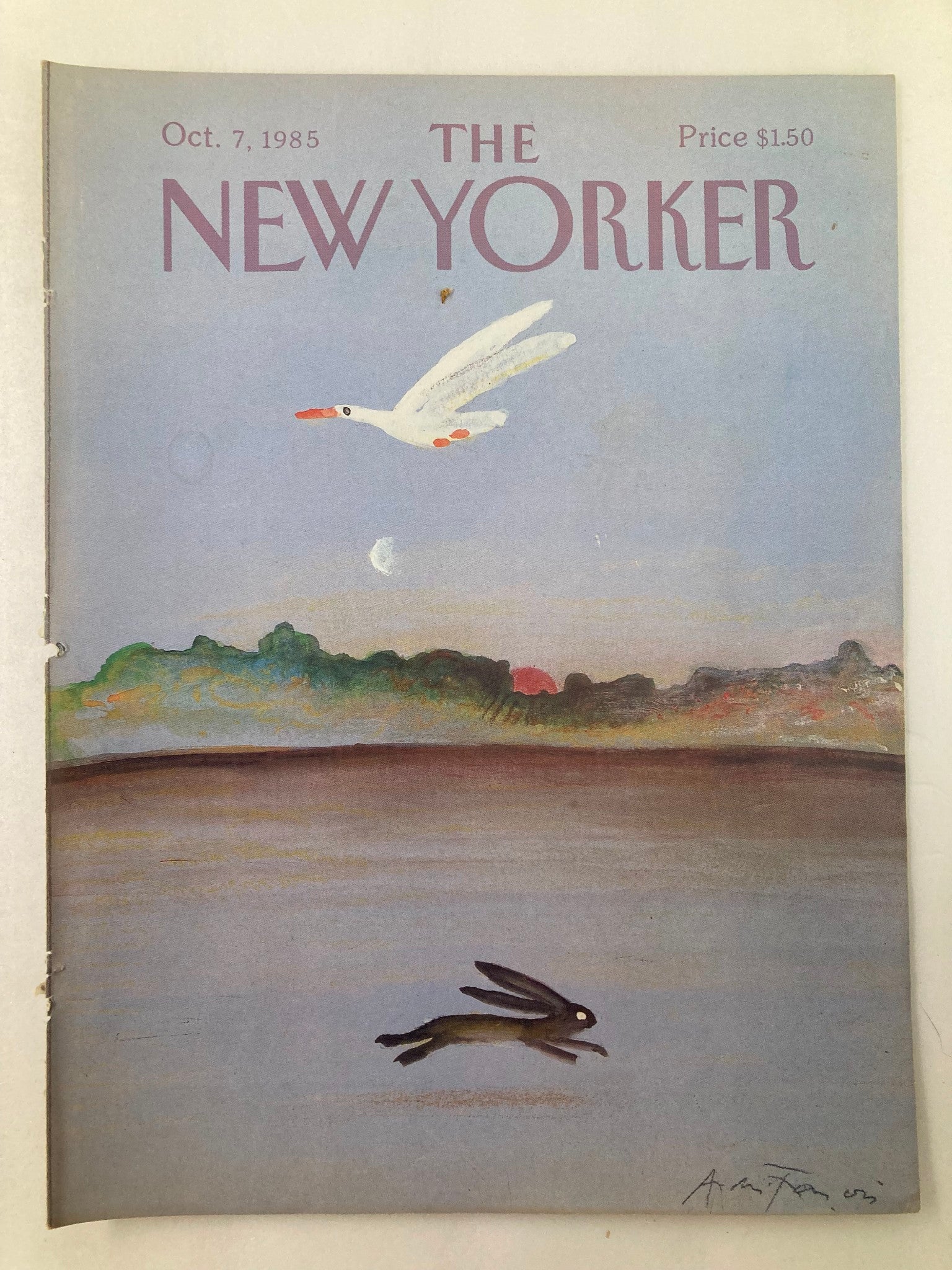 COVER ONLY The New Yorker October 7 1985 Just Passing by Andre Francois No Label