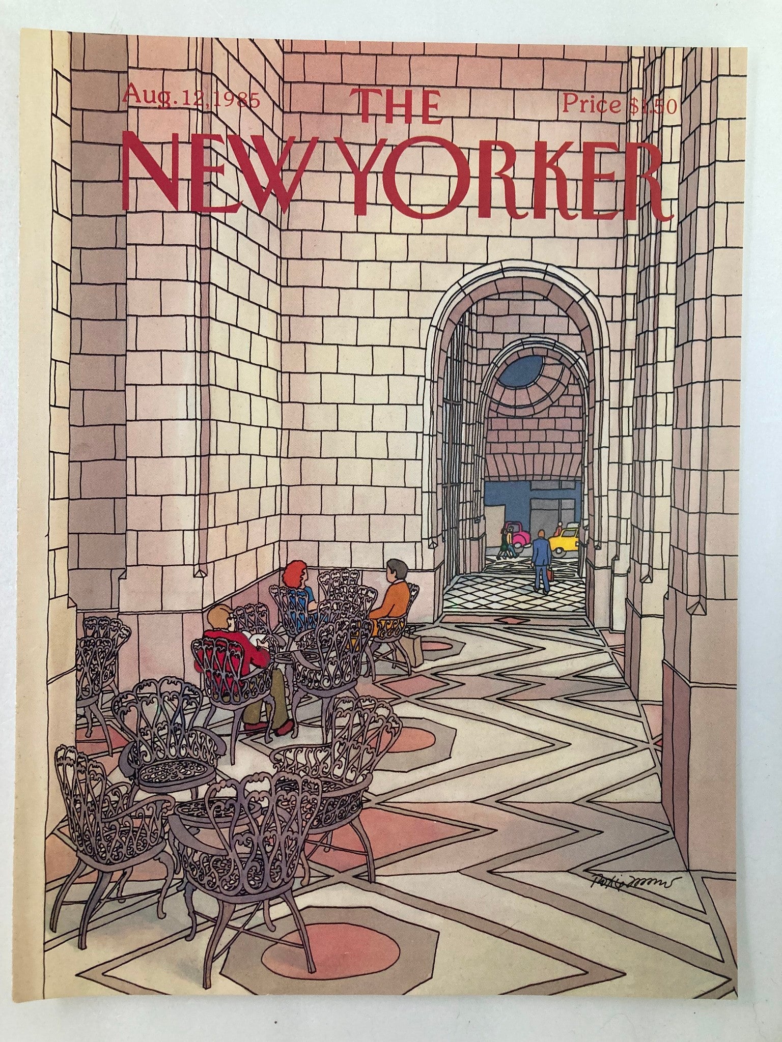 COVER ONLY The New Yorker August 12 1985 Sitting Down by Roxie Munro No Label