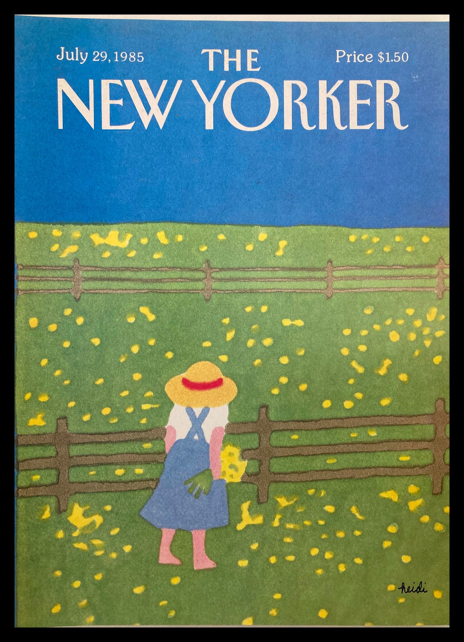 COVER ONLY The New Yorker July 29 1985 Daisy Farm by Heidi Goennel No Label