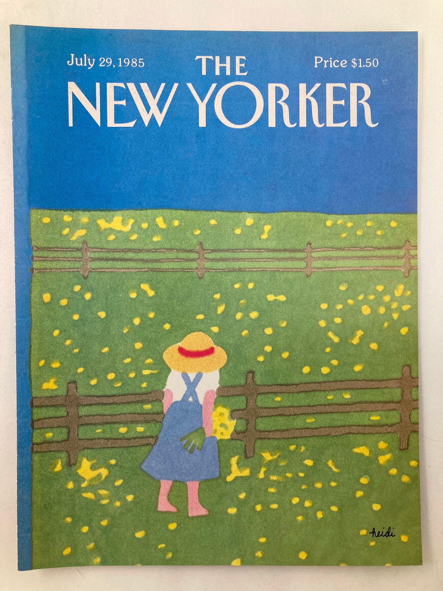 COVER ONLY The New Yorker July 29 1985 Daisy Farm by Heidi Goennel No Label