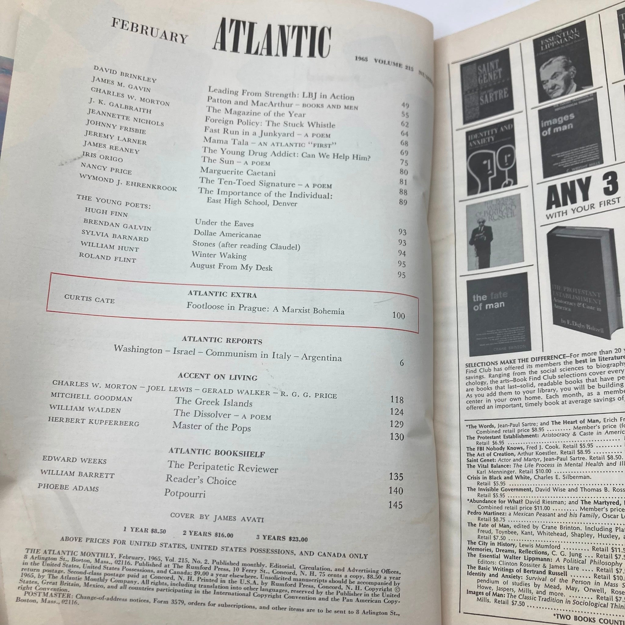 VTG The Atlantic Magazine February 1965 Lyndon B. Johnson in Action No Label