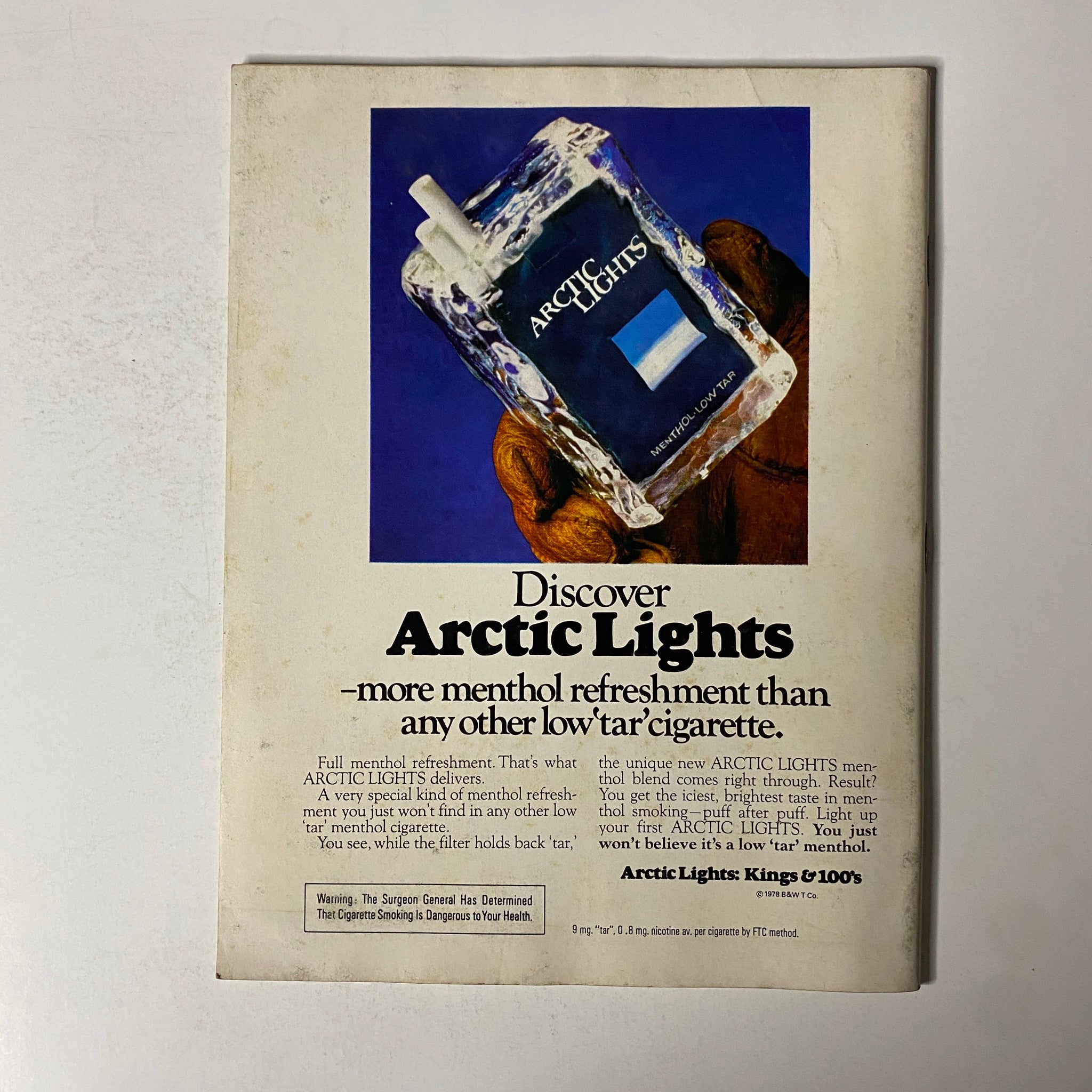 Esquire Magazine April 10, 1979 - Advertisement for Arctic Lights cigarettes emphasizing menthol refreshment.