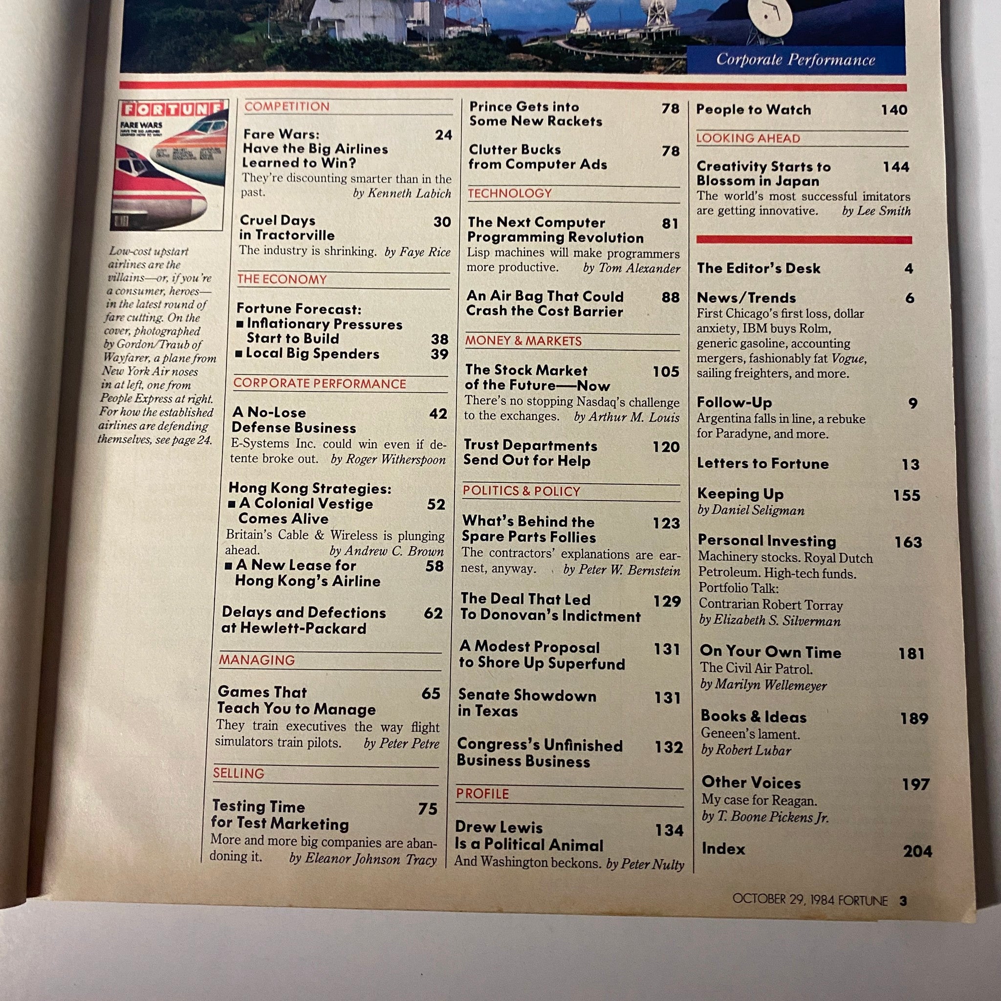 Fortune Magazine October 29, 1984 Have The Big Airlines Learned How To Win?