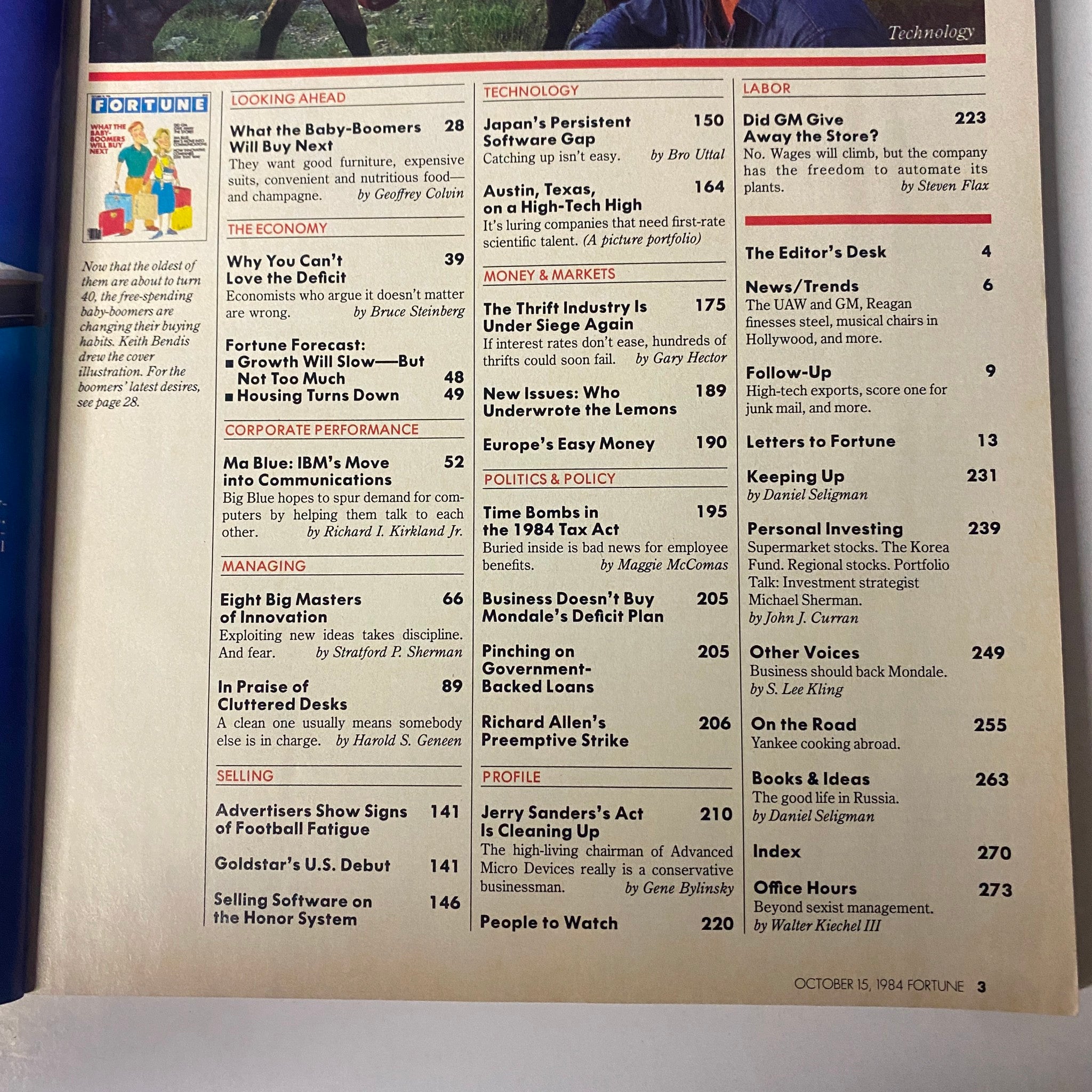Fortune Magazine October 15, 1984 What The Baby-Boomers Will Buy Next