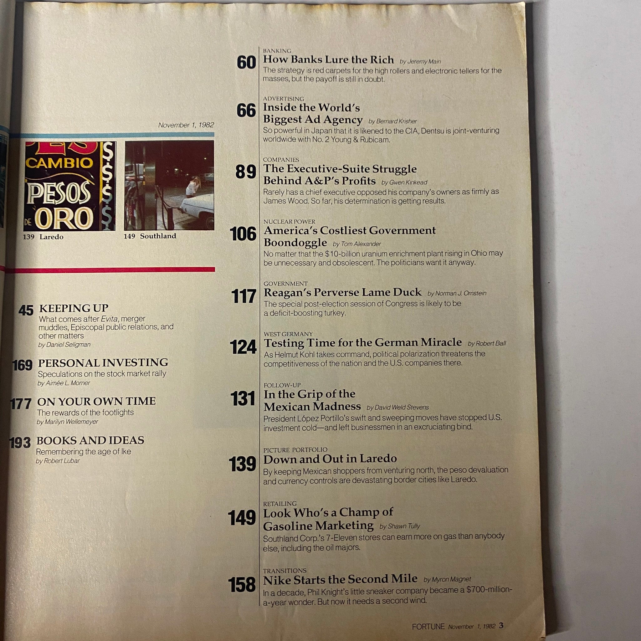 Fortune Magazine November 1, 1982 How Banks Lure The Rich