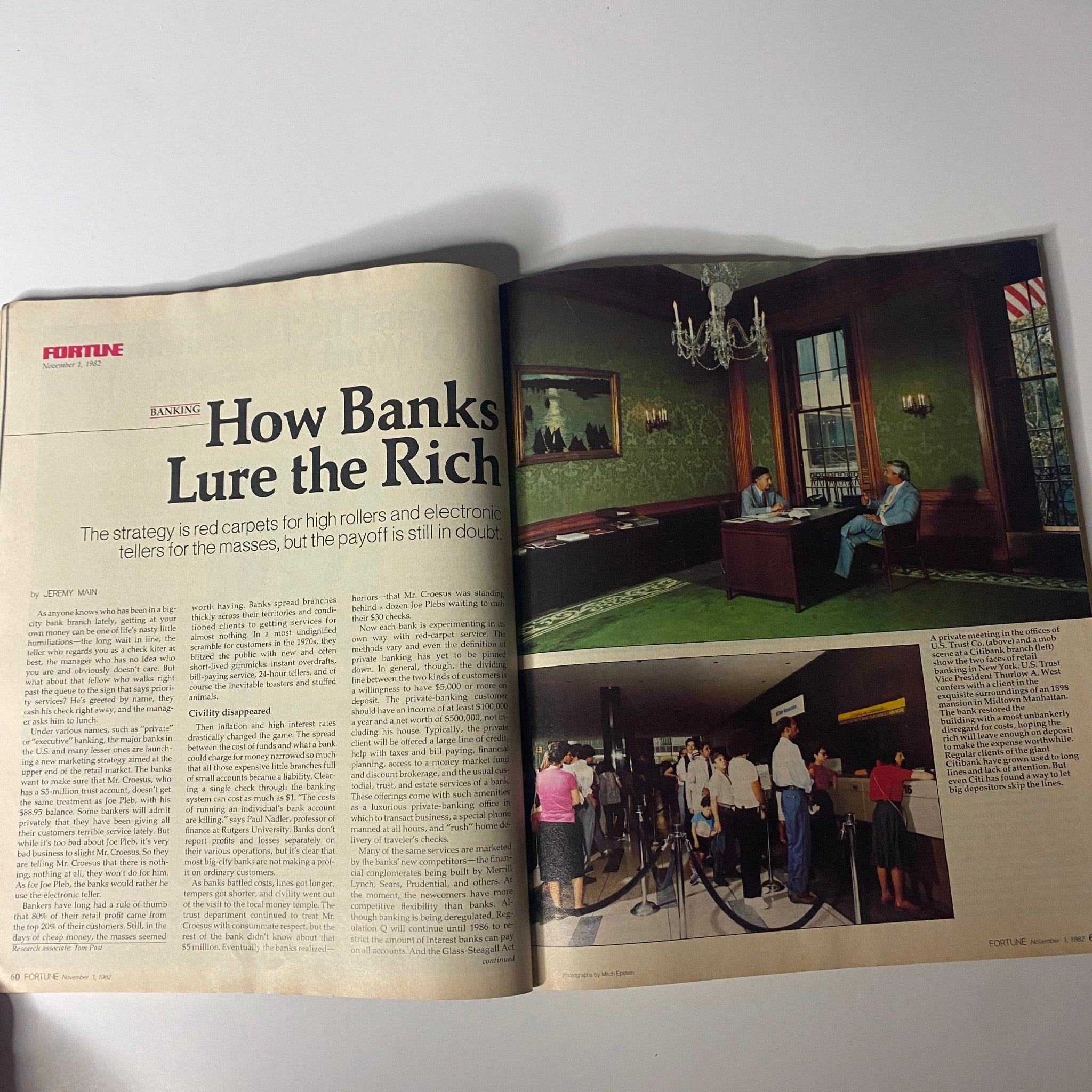 Fortune Magazine November 1, 1982 How Banks Lure The Rich