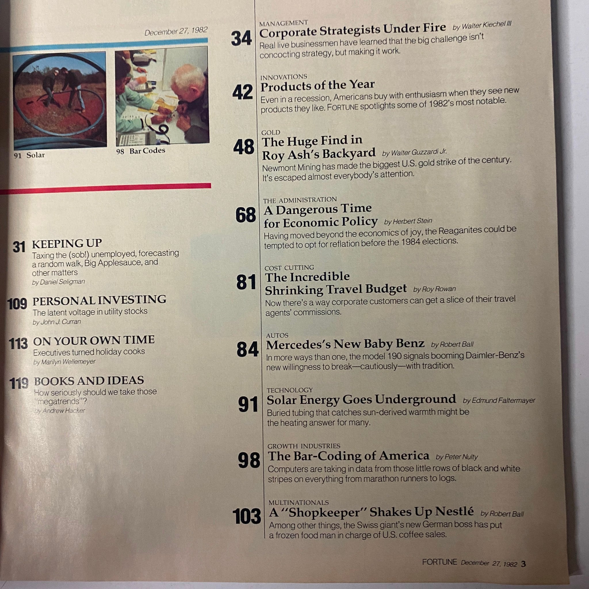 Fortune Magazine December 27, 1982 The Real World Strikes Back