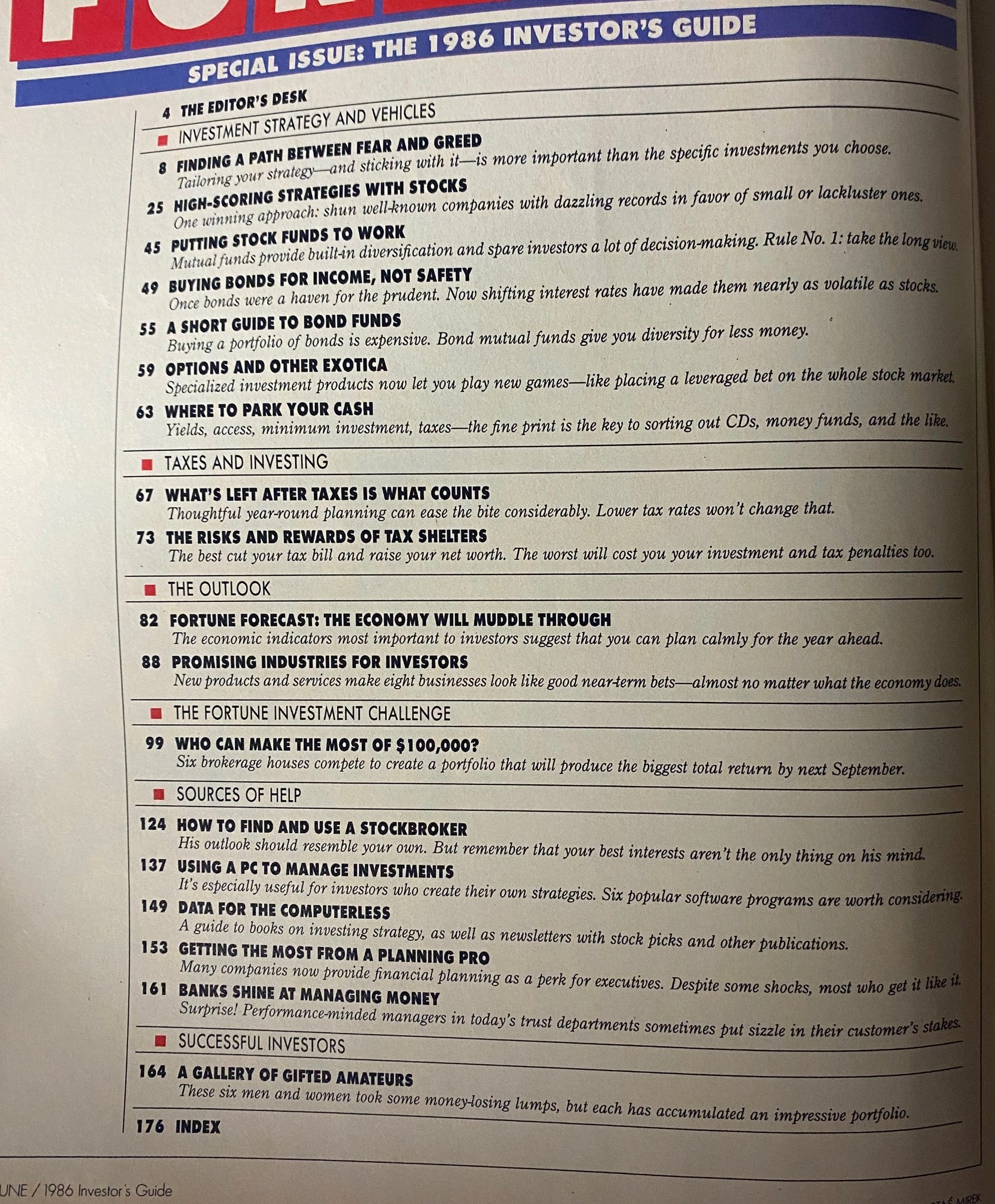 Fortune Magazine Fall 1985 The 1986 Investor's Guide Special Issue