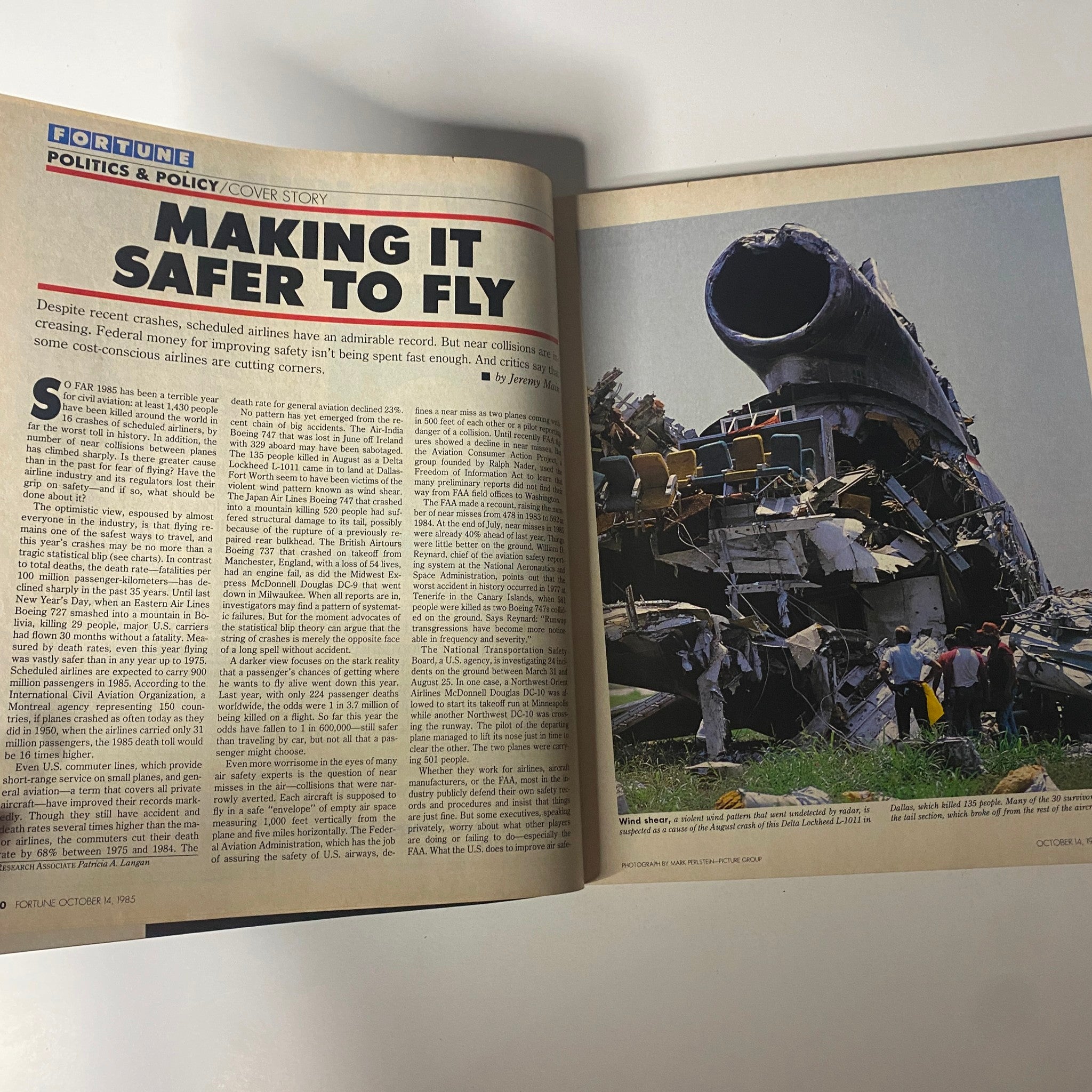 Fortune Magazine October 14, 1985 Making It Safer To Fly