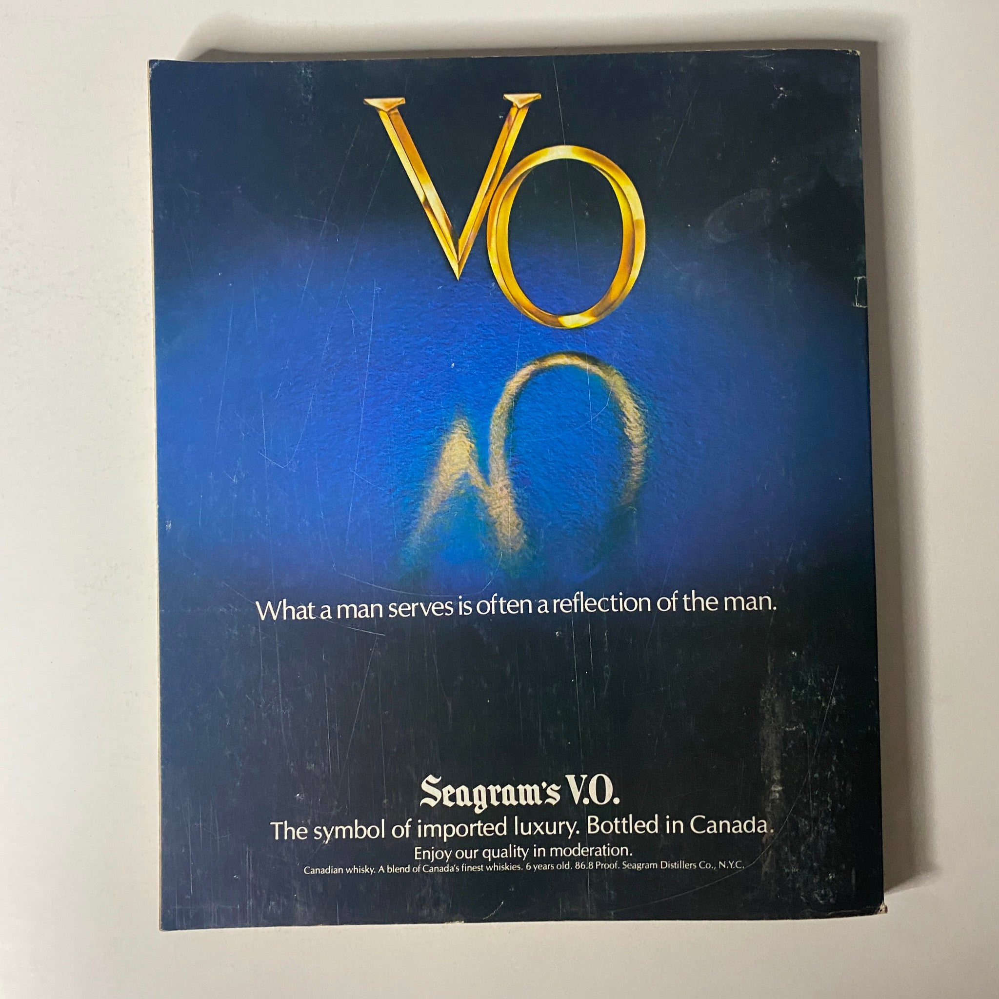 Back cover of Fortune Magazine, May 7, 1979, showcasing an advertisement for Seagram's V.O. whisky, highlighting luxury and quality.