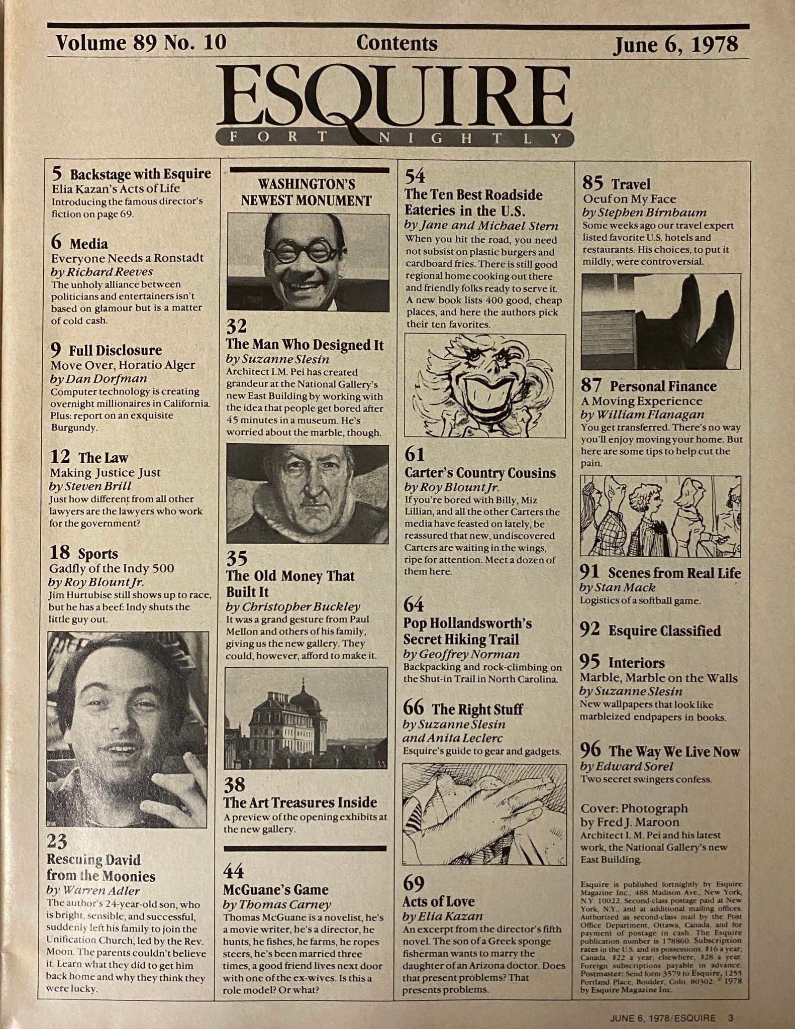 Esquire Magazine June 6, 1978 Architect I.M Pei, The Nat'l Gallery East Building