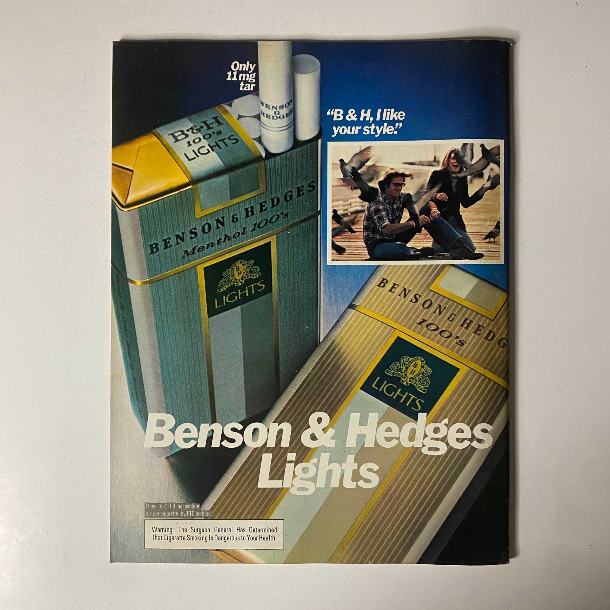 Advertisement for Benson & Hedges Lights cigarettes featured in Esquire Magazine May 23, 1978, promoting menthol cigarettes with a visual of the packaging.