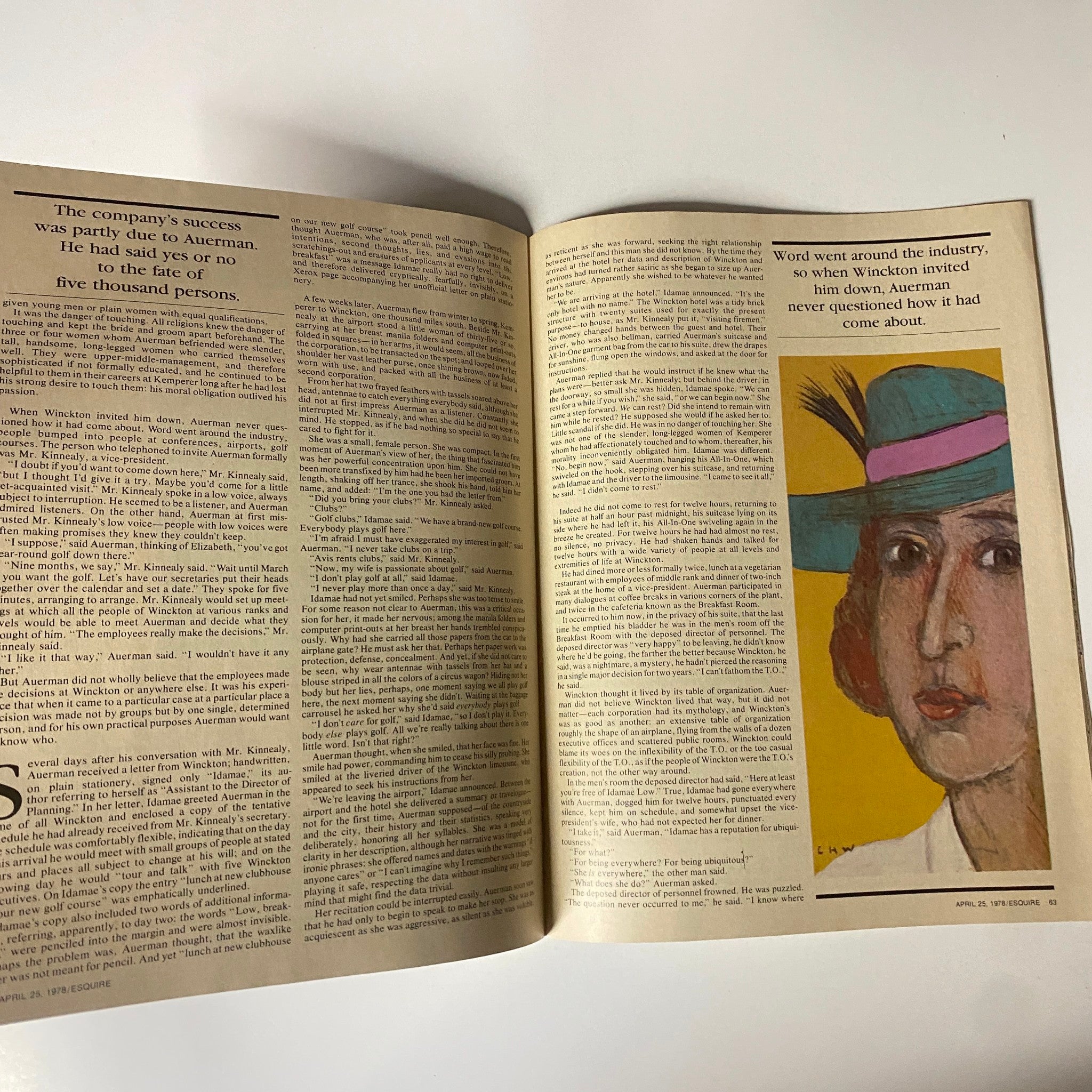 A page from Esquire Magazine April 25, 1978, showcasing an article with text and an illustration, reflecting the magazine's vintage style.
