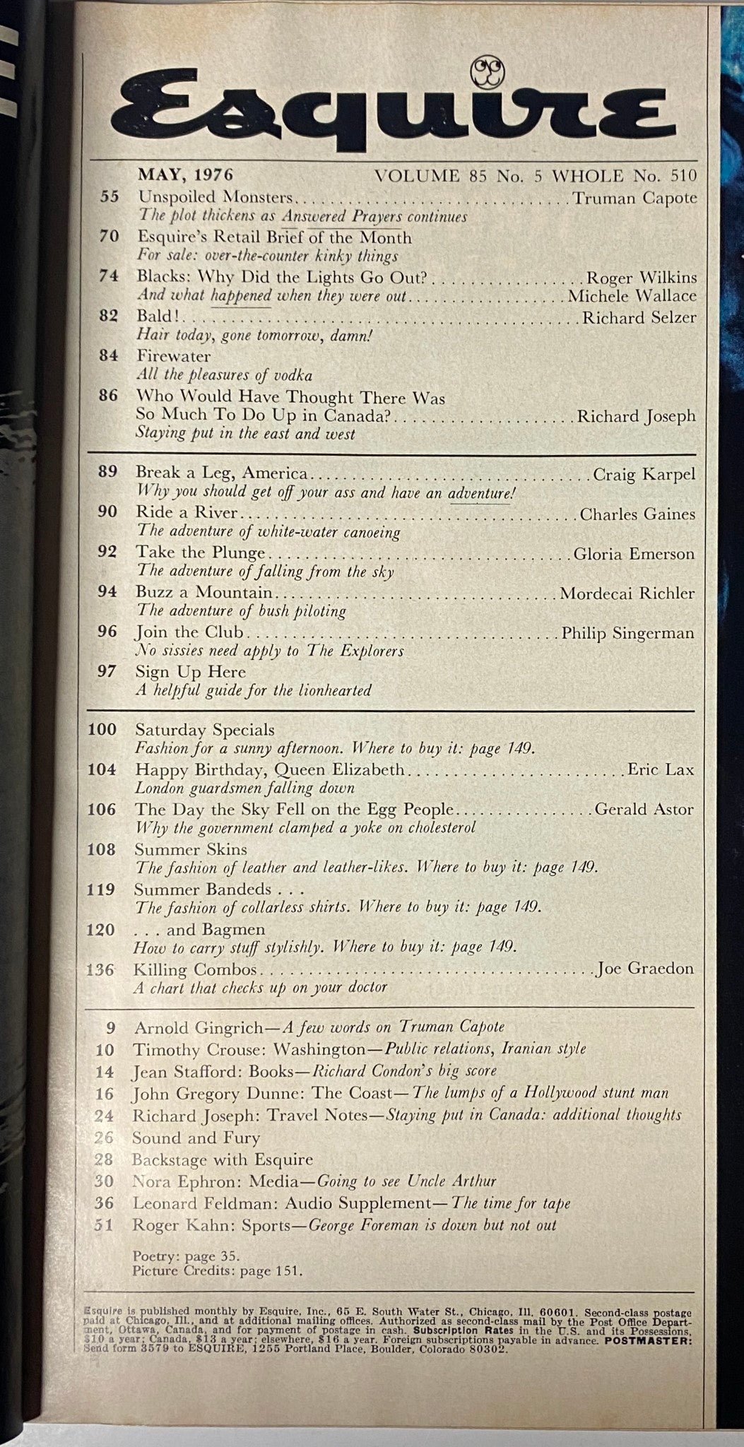 Esquire Magazine May 1976 A Few Words on Truman Capote