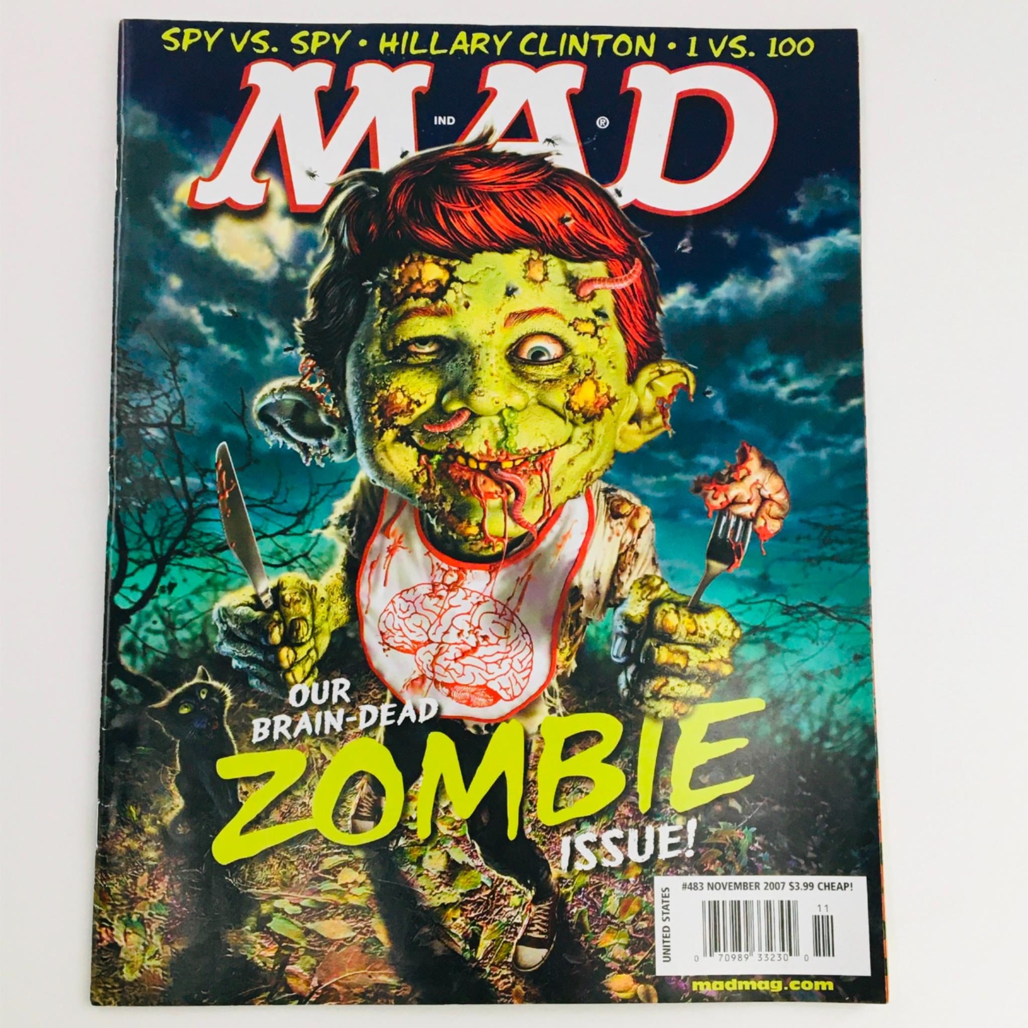 Mad Magazine November 2007 No. 483 Our Brain-Dead Zombie Issue Very Fine VF 8.0