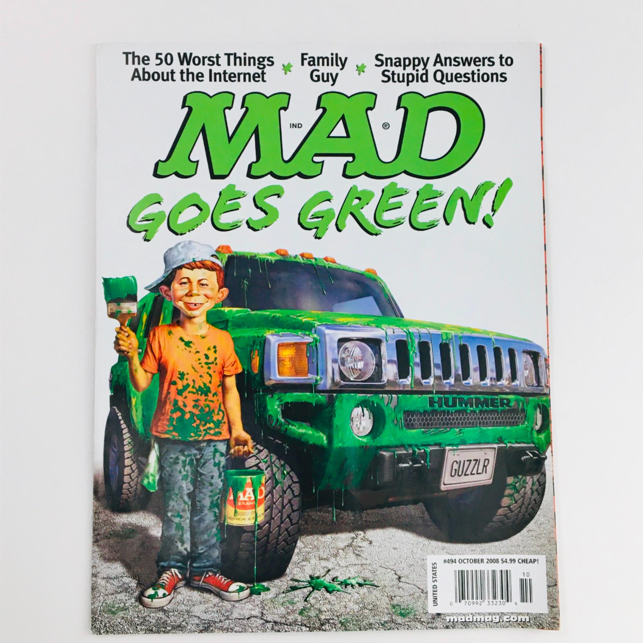 Mad Magazine October 2008 No. 494 Goes Green! Very Fine VF 8.0