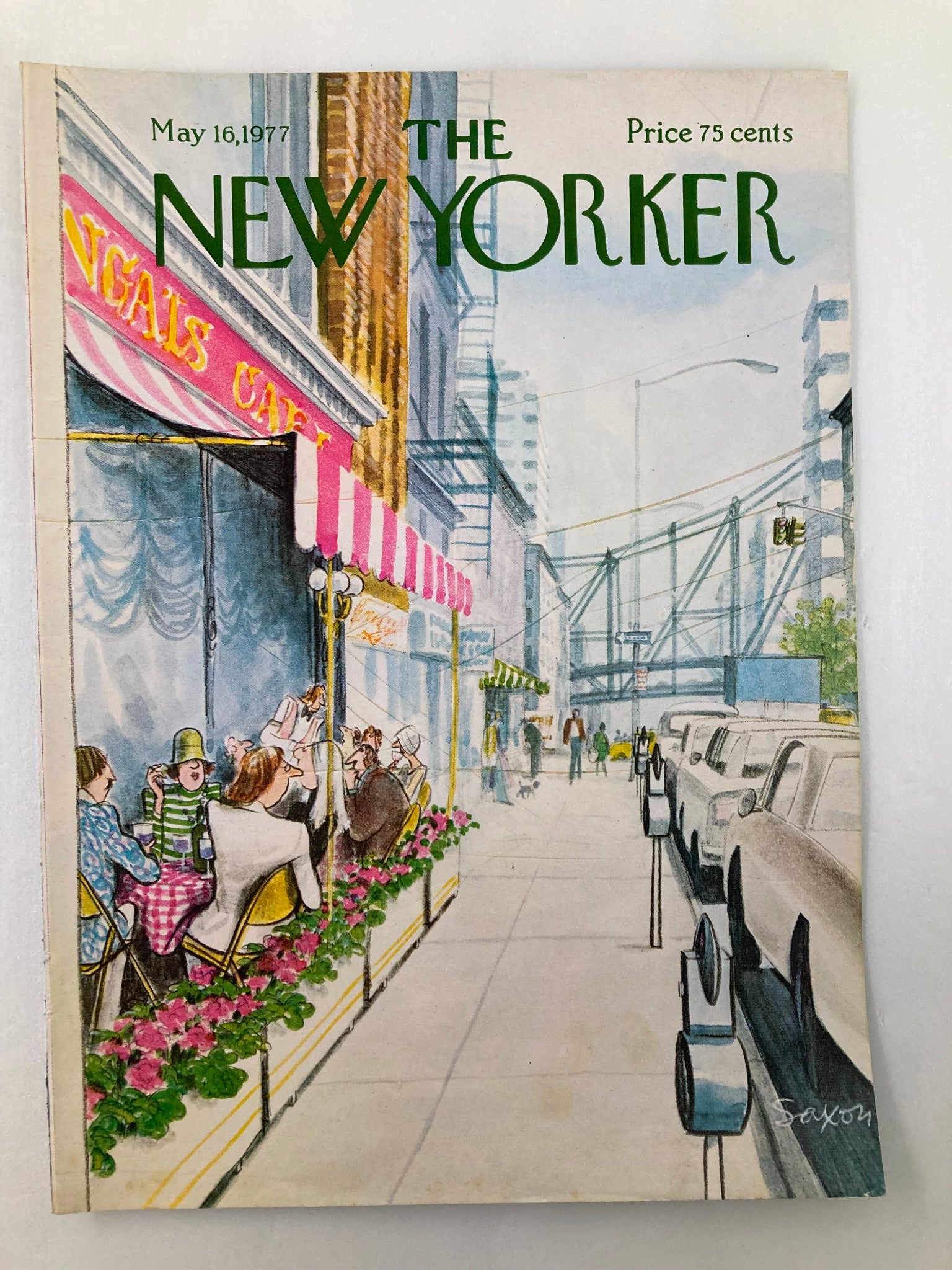 COVER ONLY The New Yorker May 16 1977 Cafeteria by Charles Saxon No Label