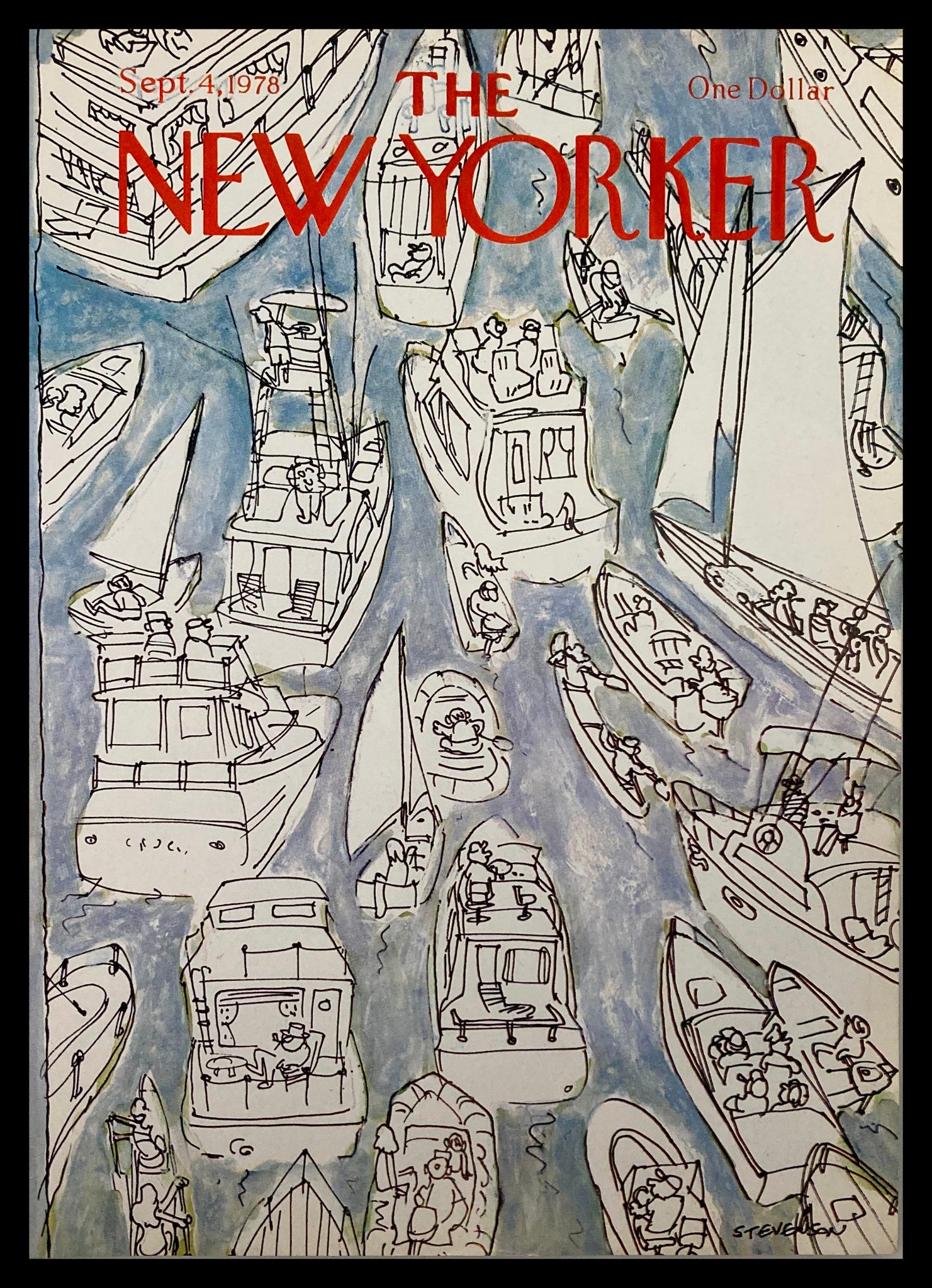 COVER ONLY The New Yorker September 4 1978 Boat Race by J. Stevenson No Label