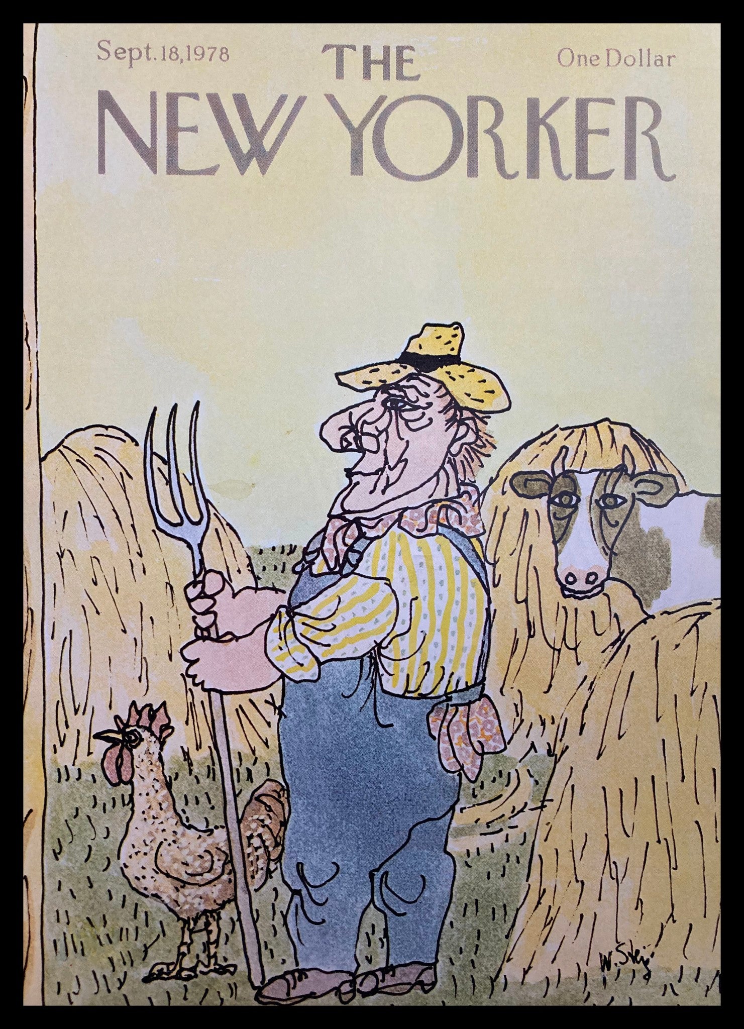 COVER ONLY The New Yorker September 18 1978 Farm Lord by William Steig No Label