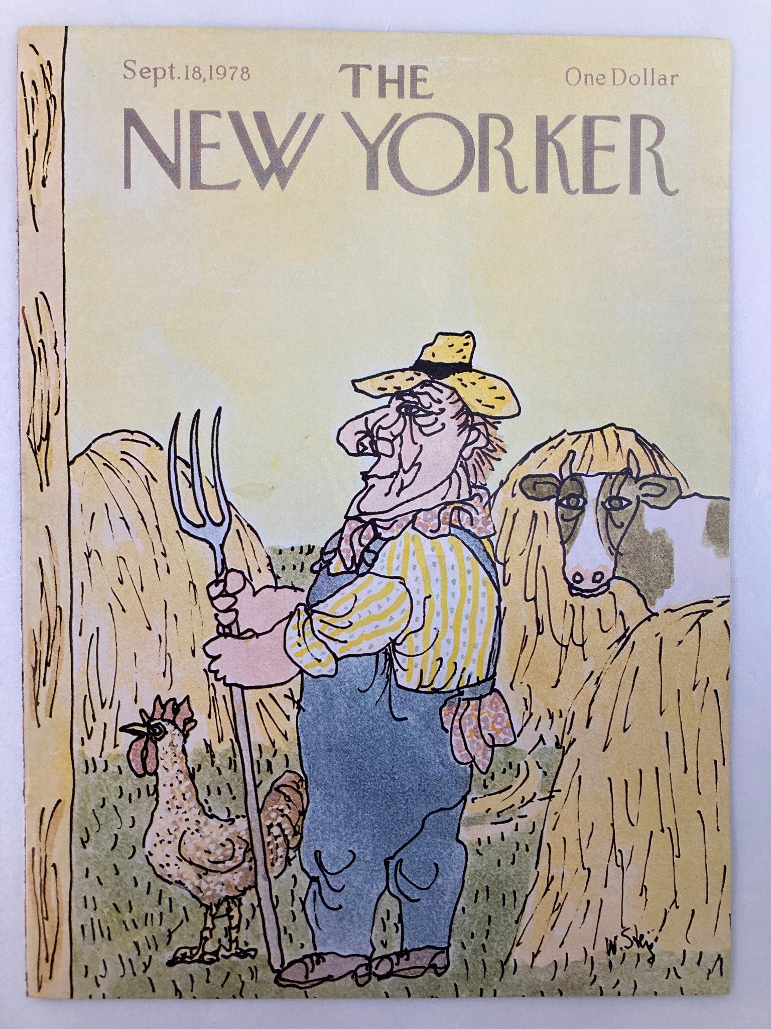 COVER ONLY The New Yorker September 18 1978 Farm Lord by William Steig No Label