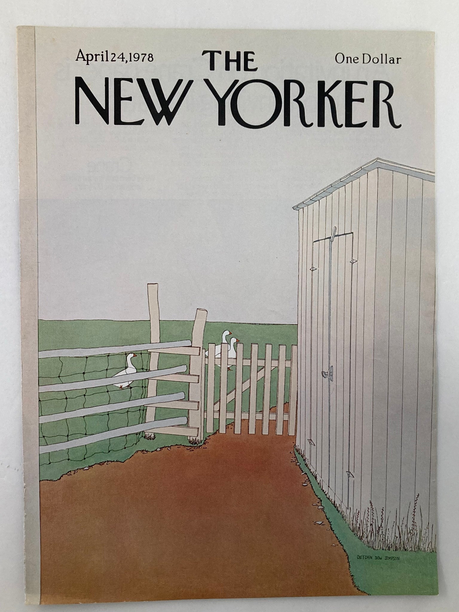 COVER ONLY The New Yorker April 24 1978 Goose Farm by Gretchen Simpson No Label