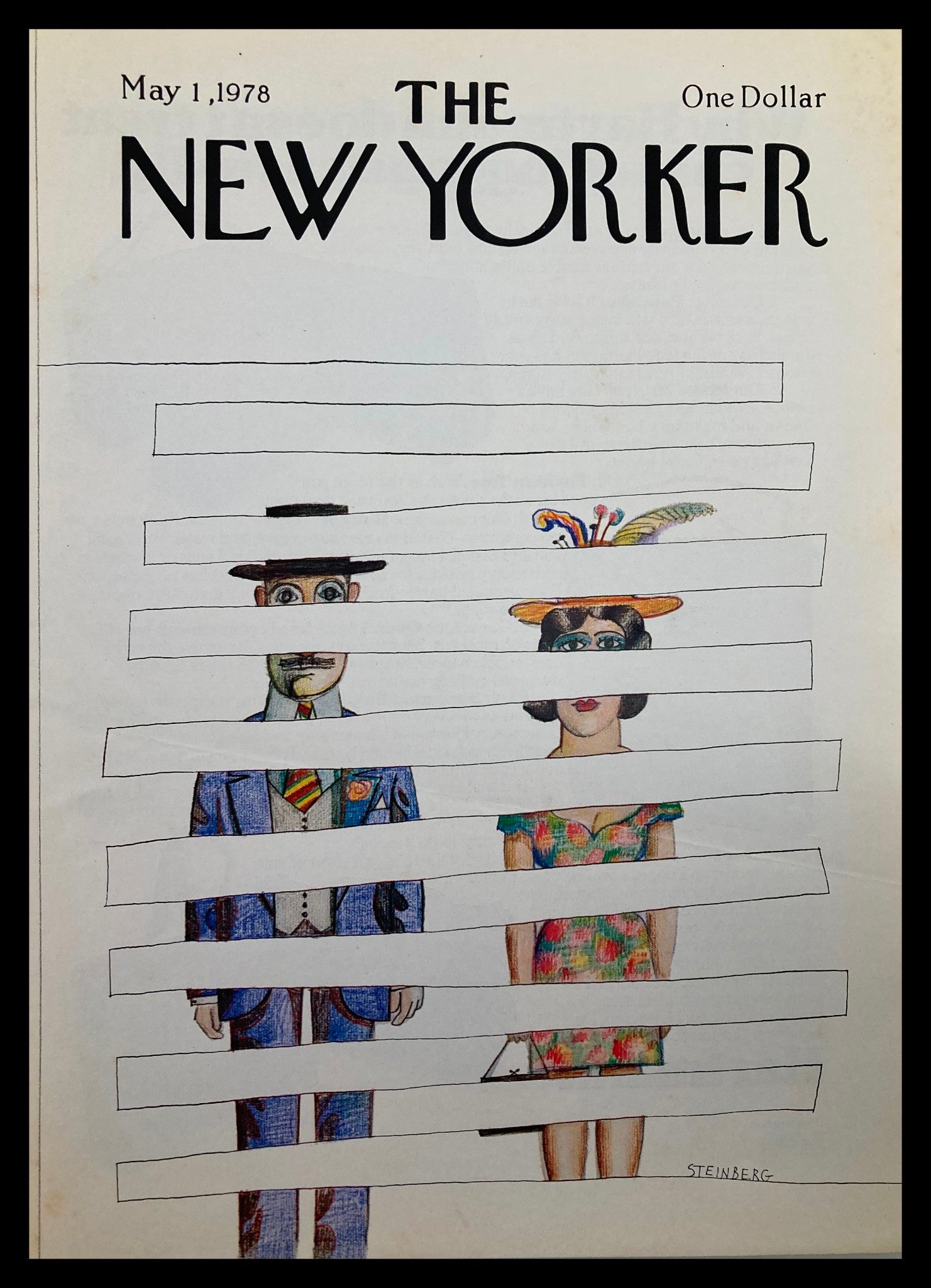 COVER ONLY The New Yorker May 1 1978 Spaces by Saul Steinberg No Label