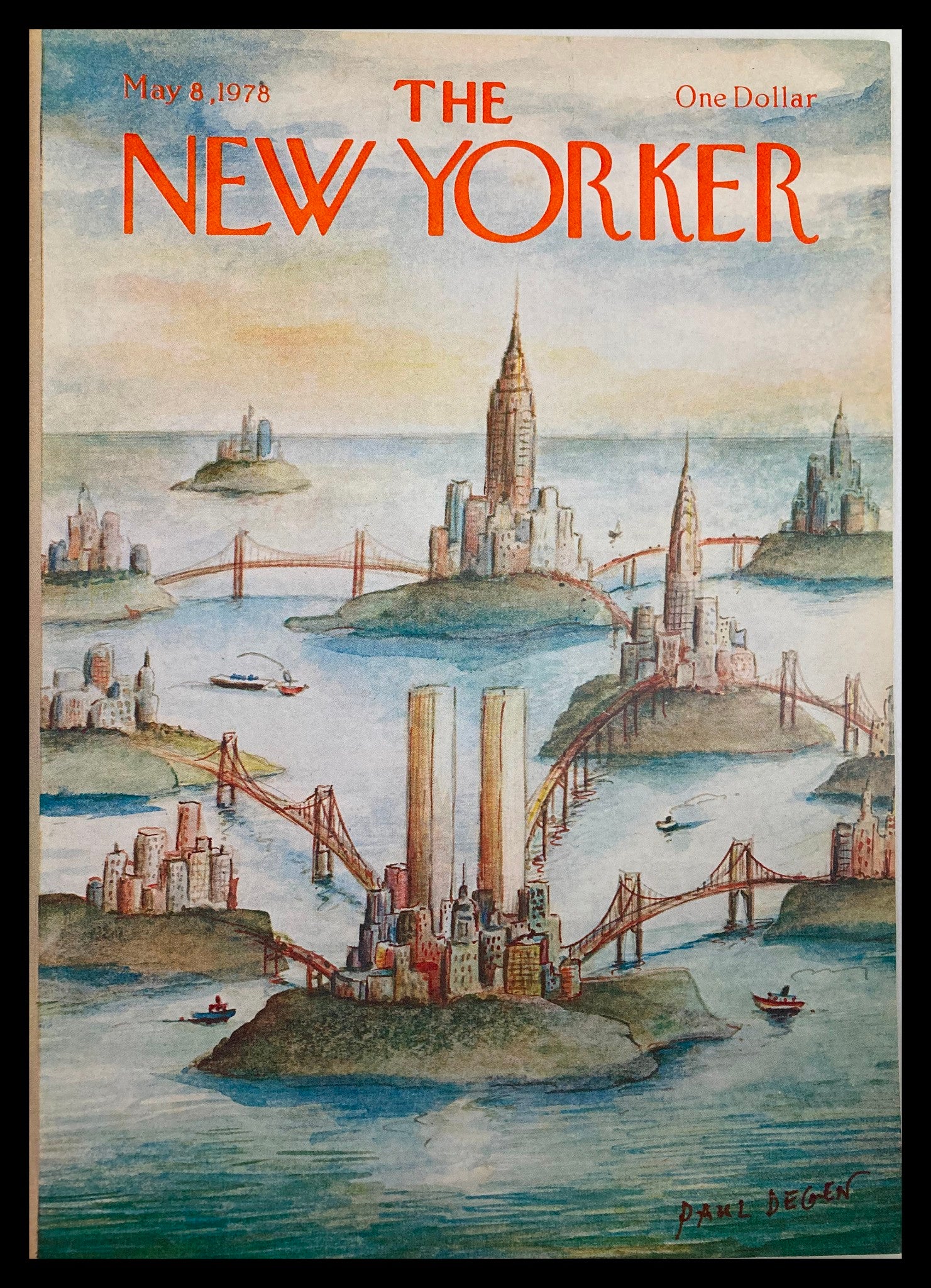 COVER ONLY The New Yorker May 8 1978 Bridges by Paul Degen No Label