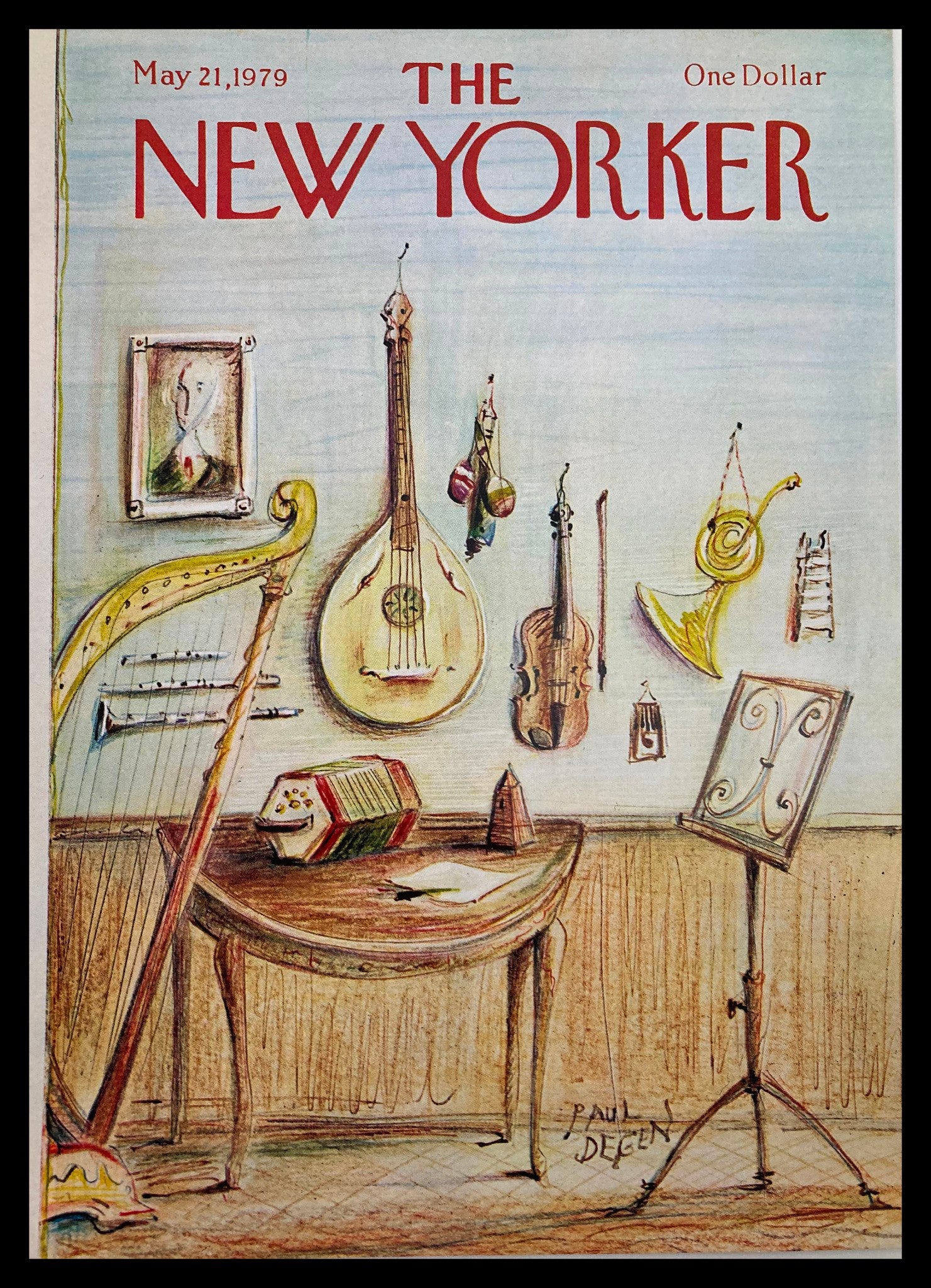 COVER ONLY The New Yorker May 21 1979 Music Instruments by Paul Degen No Label