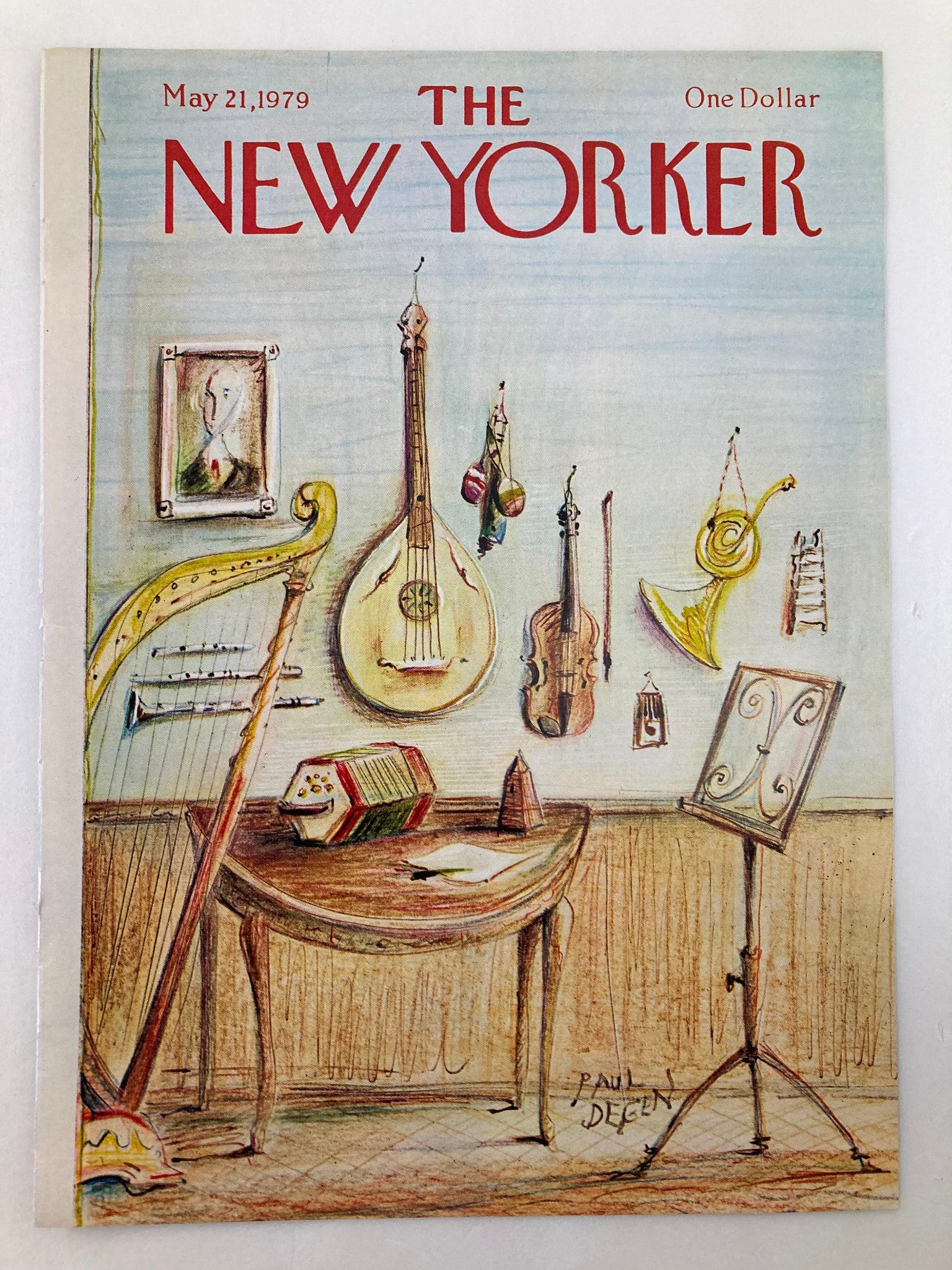 COVER ONLY The New Yorker May 21 1979 Music Instruments by Paul Degen No Label