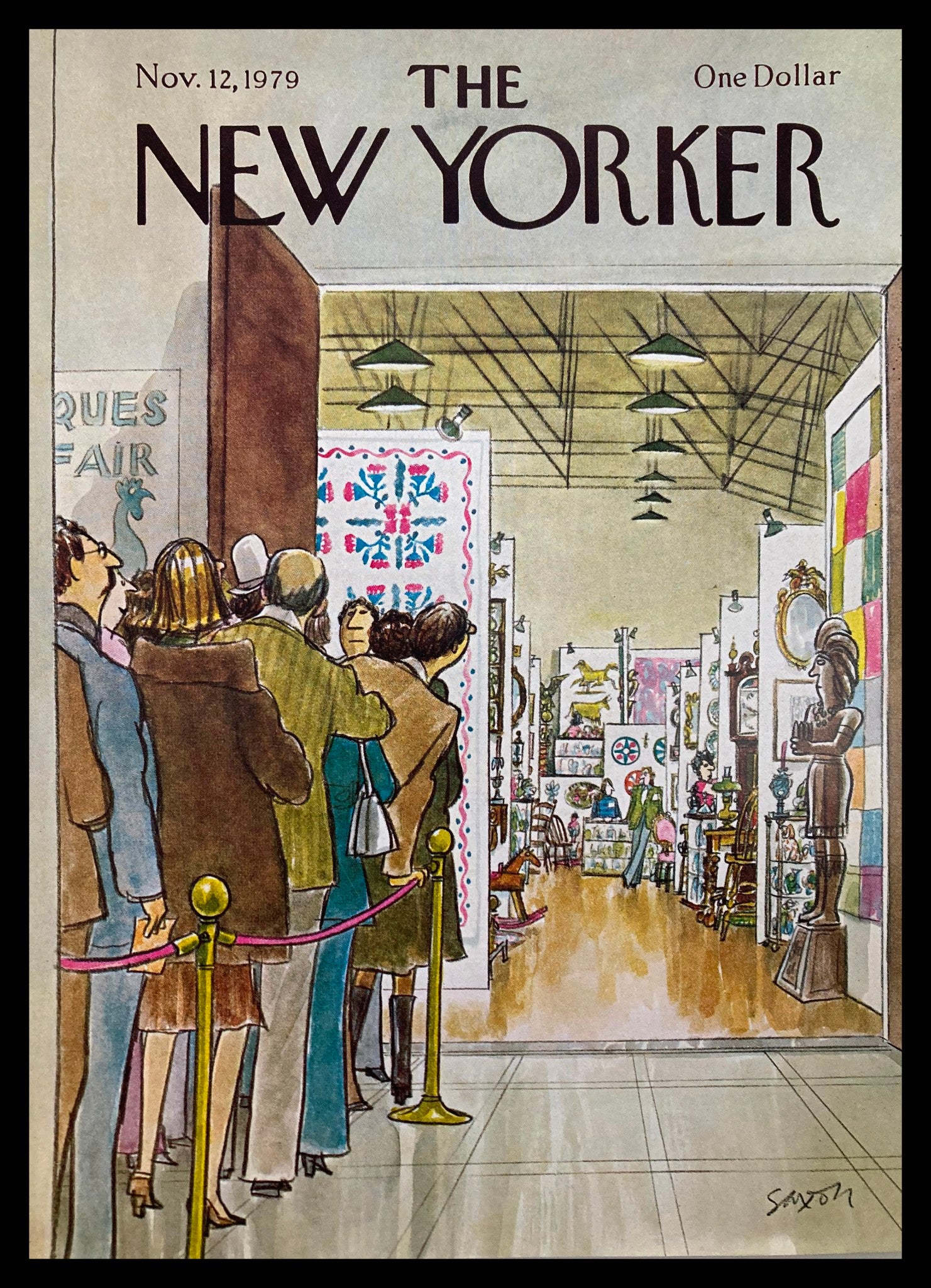 COVER ONLY The New Yorker November 12 1979 Art Gallery by Charles Saxon No Label